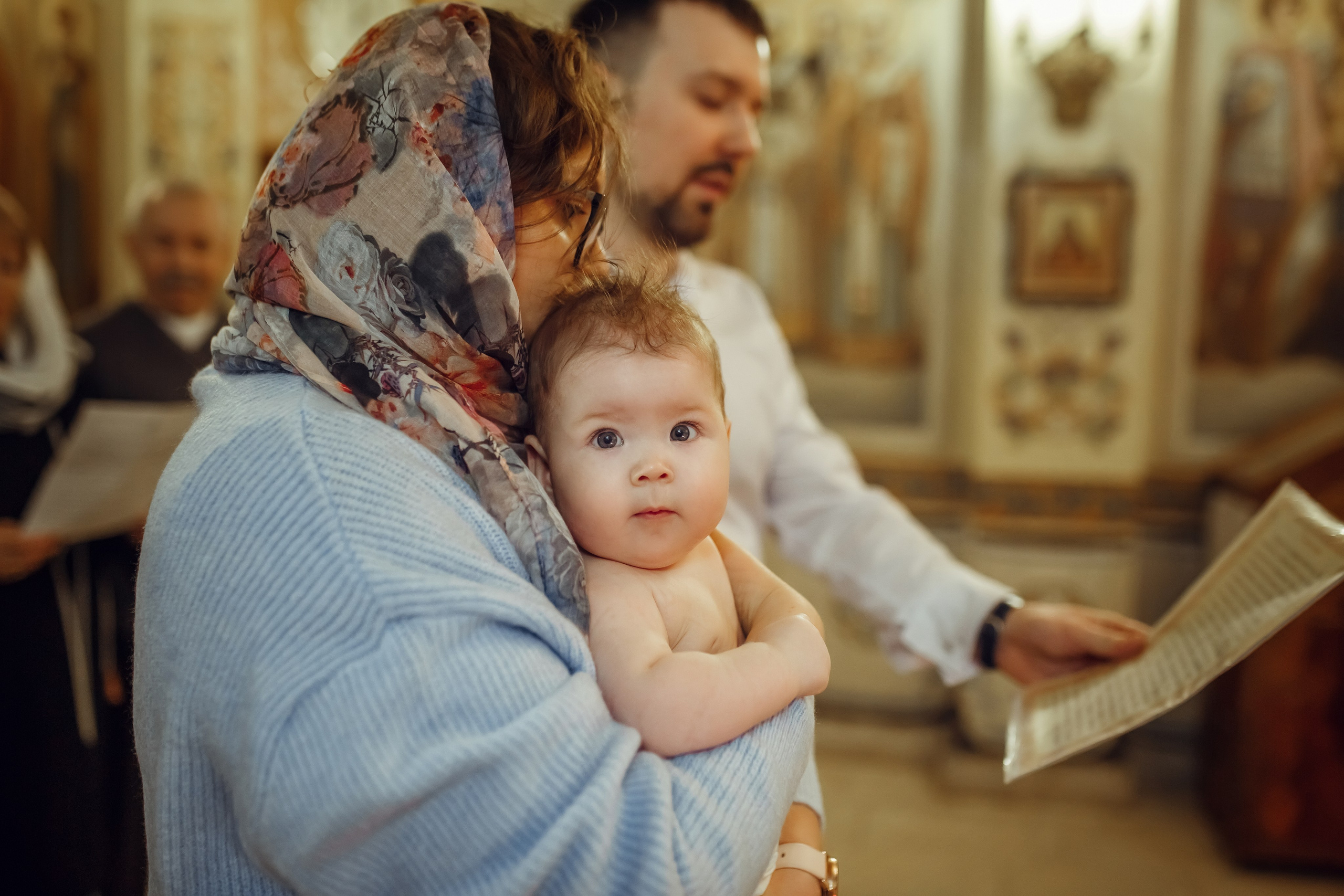 Крещение Валерии. Фотограф на Крещение, семейный фотограф в Москве