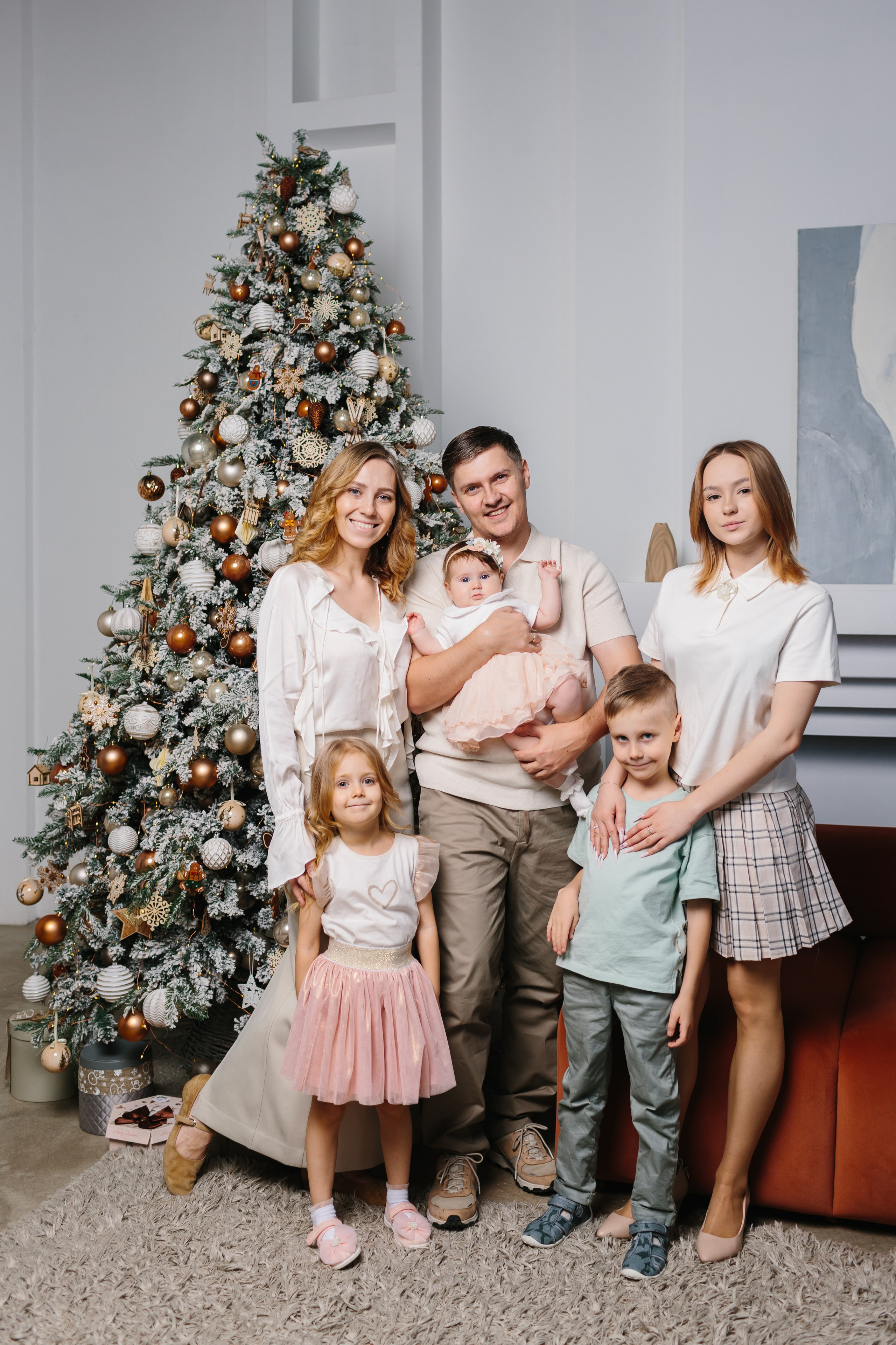 Новогодняя съемка Марии и Александра с детками. Портретный и репортажный фотограф в Санкт-Петербурге Андрей Воробьев