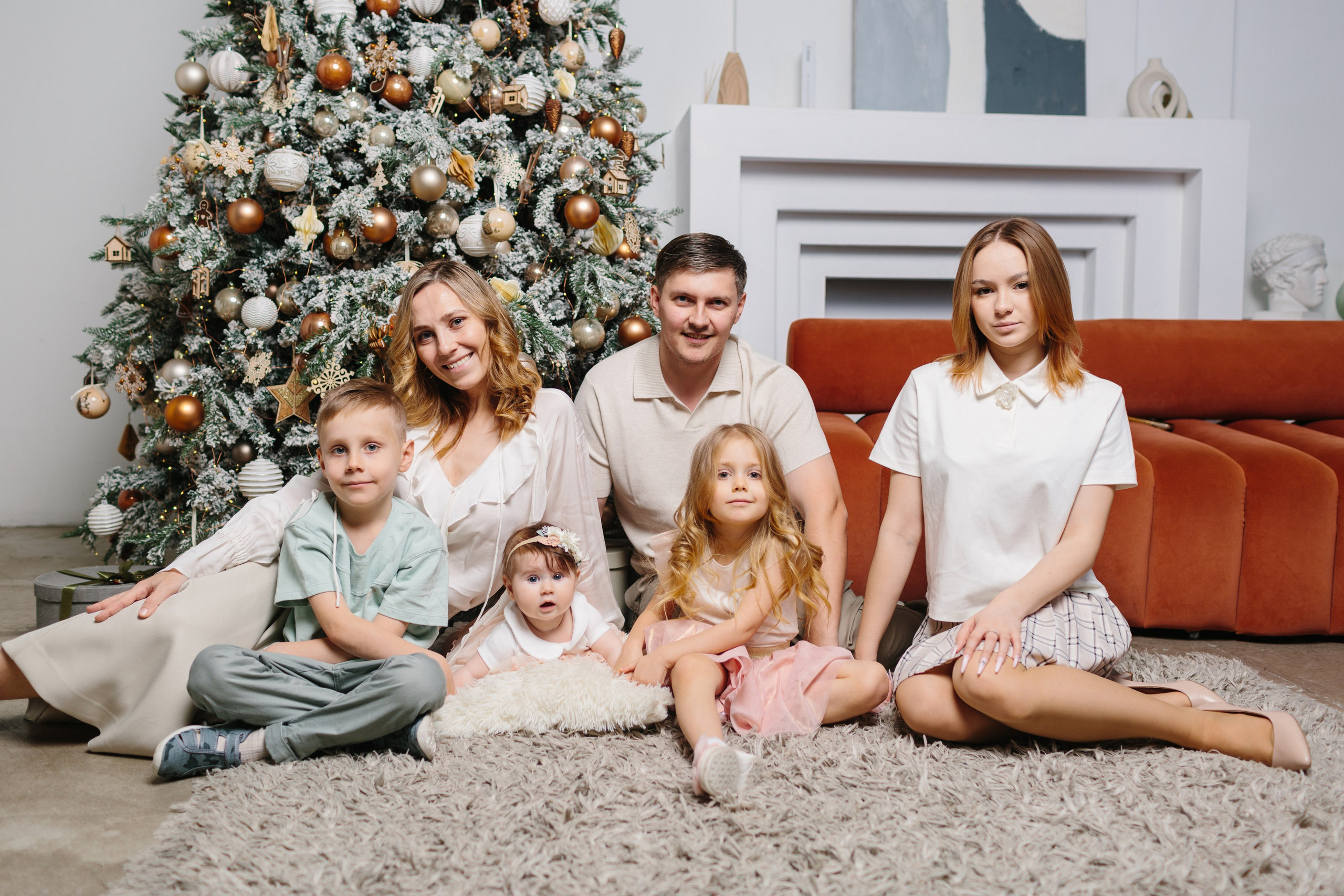 Новогодняя съемка Марии и Александра с детками. Портретный и репортажный фотограф в Санкт-Петербурге Андрей Воробьев