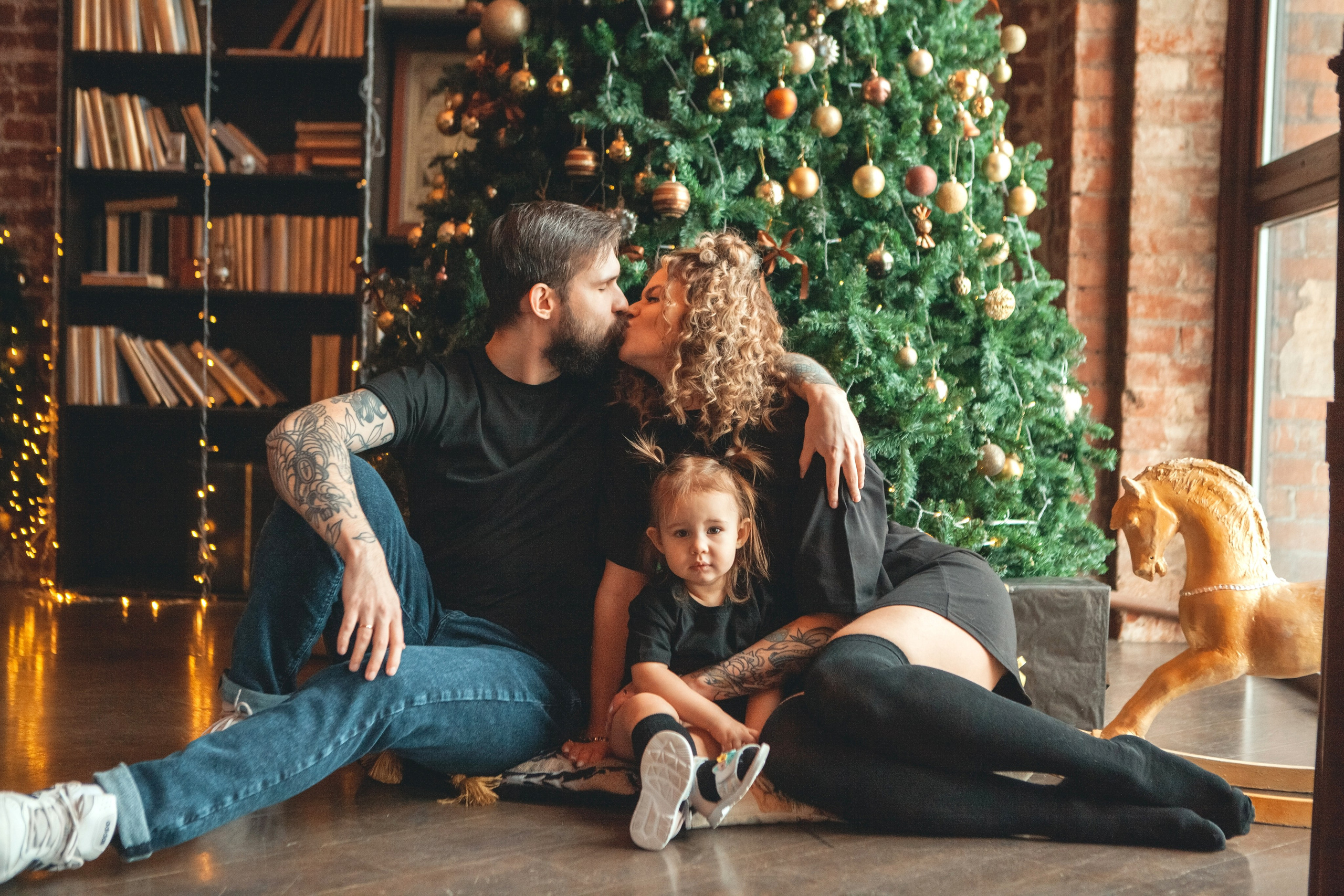 Новогодняя семейная фотосессия в студии. Фотограф Ольга Ефремова