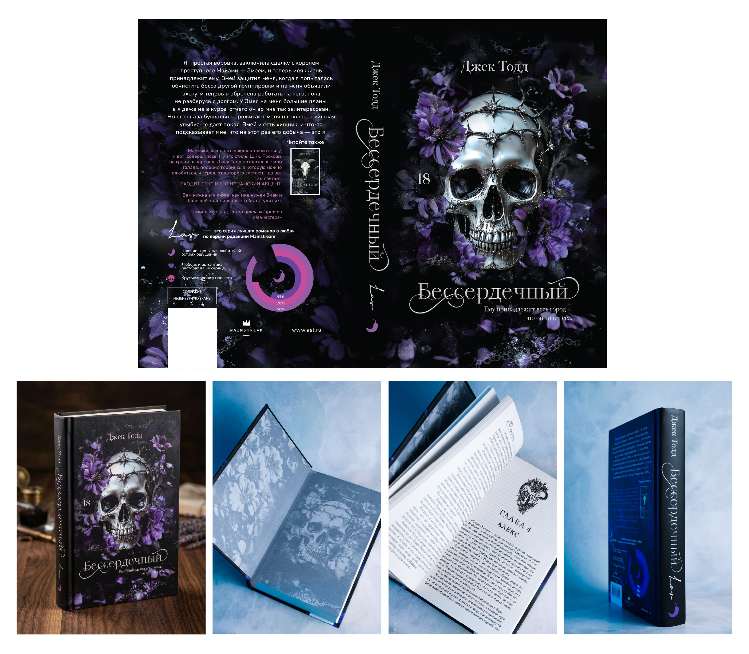 «Бессердечный» — мой второй тёмный роман. Он вышел в печать в издательстве АСТ и стал абсолютным бестселлером в 2025 году.