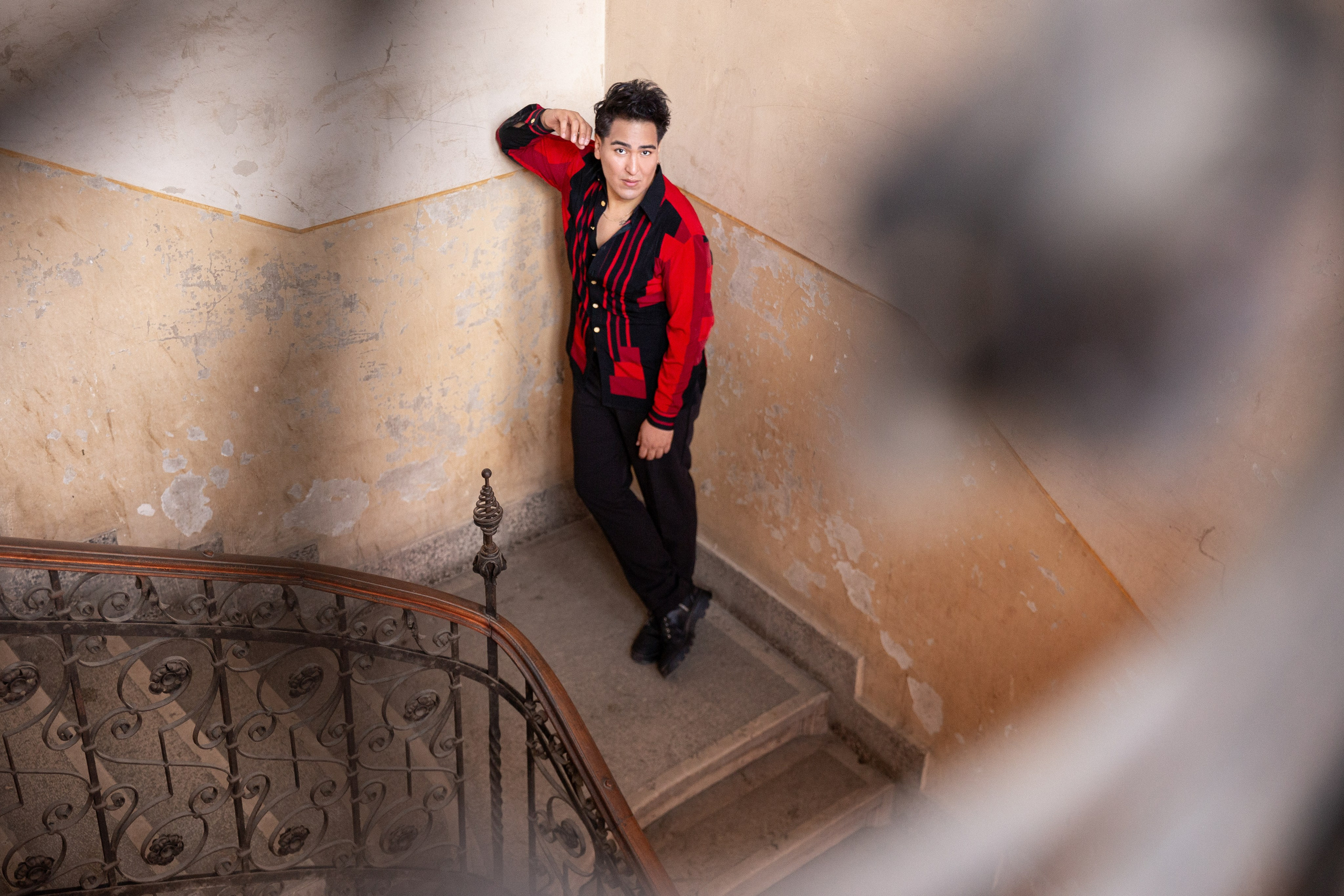 portrait of a man from above