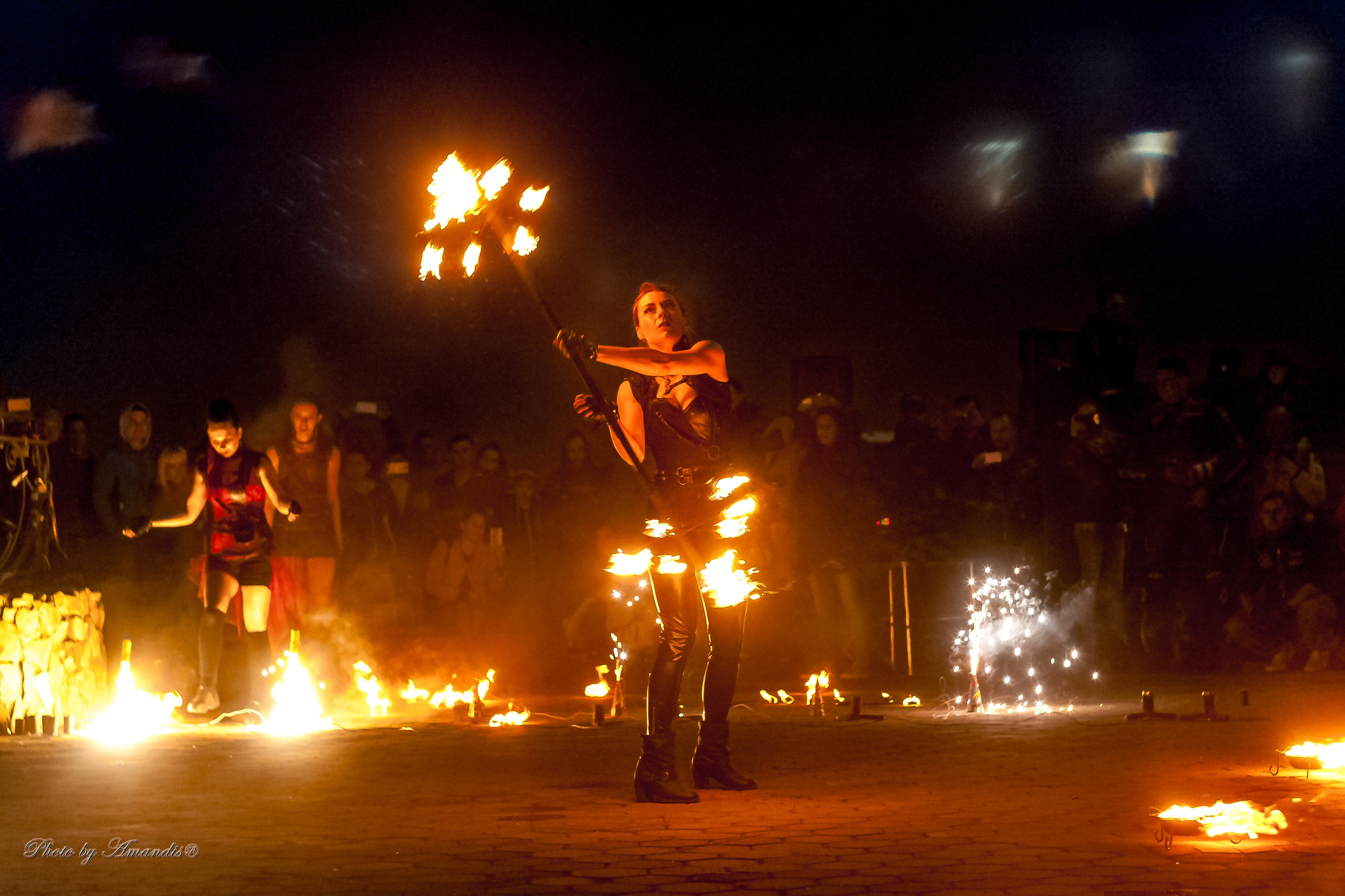 Огненное шоу у памятника «Здесь начинается Россия». Камчатка. Май 2017. Репортажная съемка в Москве и области. Анималистика