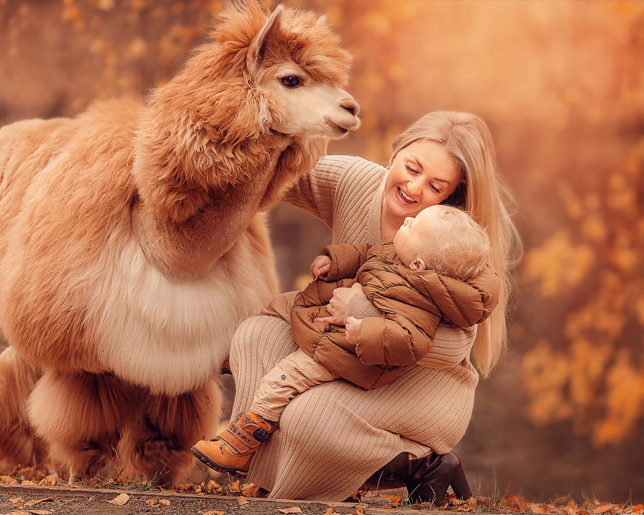 Семейные фотосессии на природе с животными. Детский и семейный фотограф с животными в Москве Гурьева Надежда