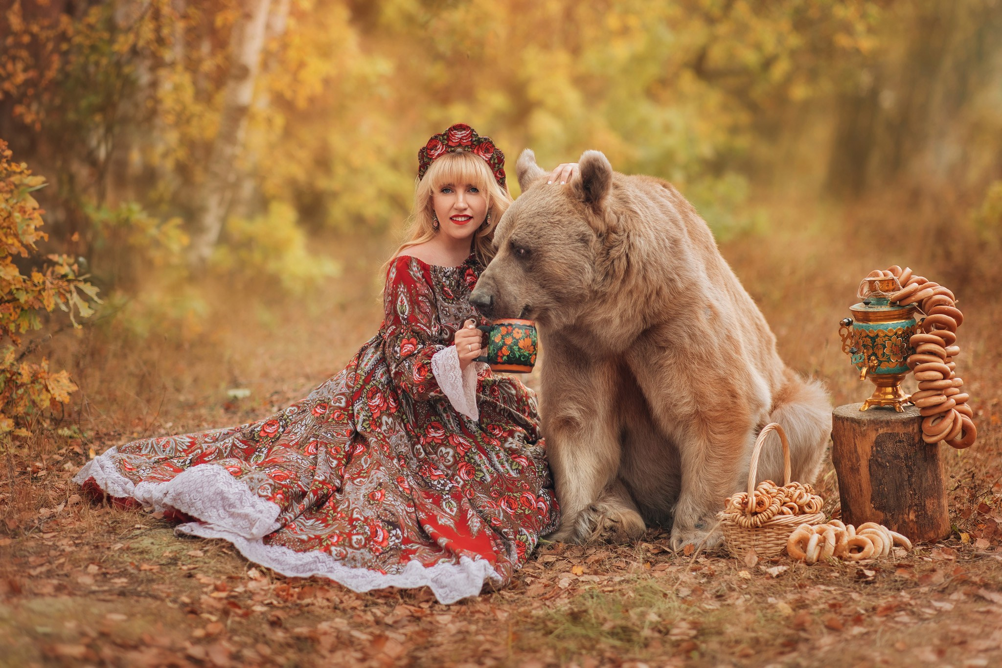 Девушки на природе. Детский и семейный фотограф с животными в Москве Гурьева Надежда