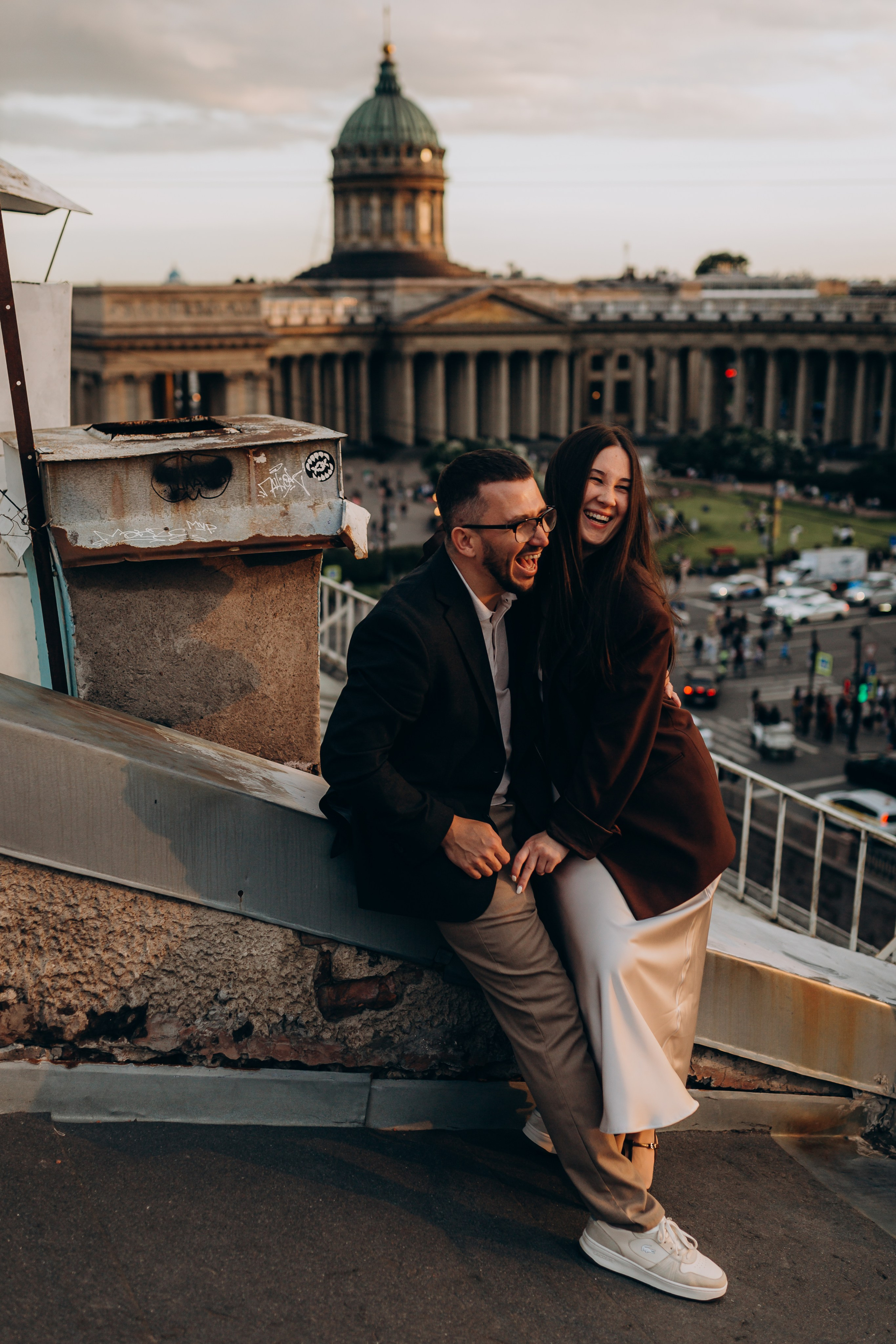 LoveStory на крышах Питера. Фотограф Санкт-Петербург Князева Елизавета