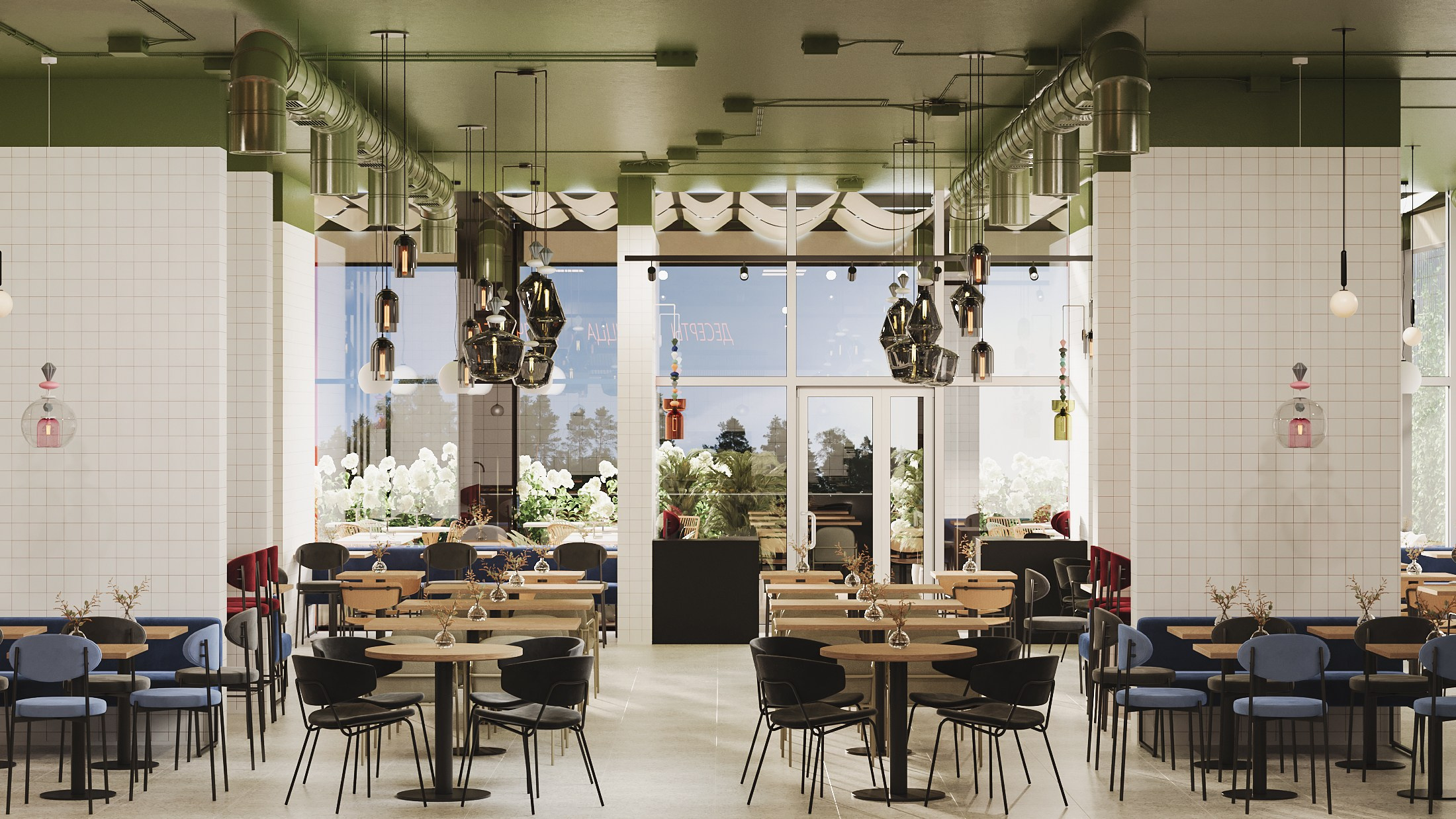 3D визуализация кафе. 3D Визуализация