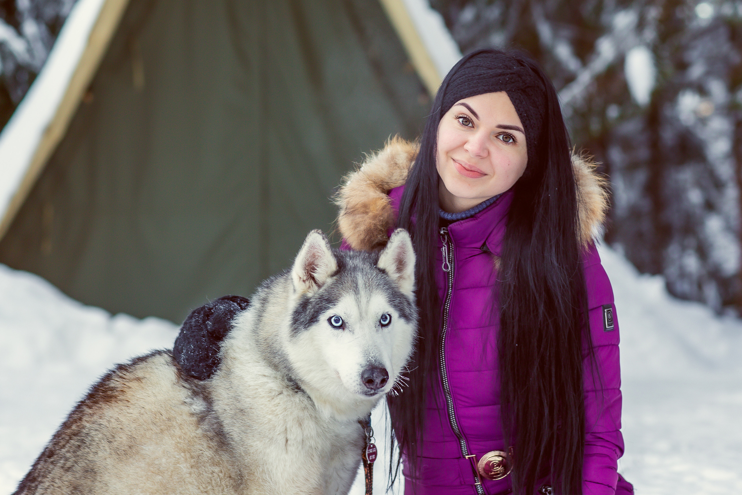 Зимняя фотосессия с Хаски. Репортажный, семейный, свадебный фотограф Санкт-Петербург Ольга Лесюк