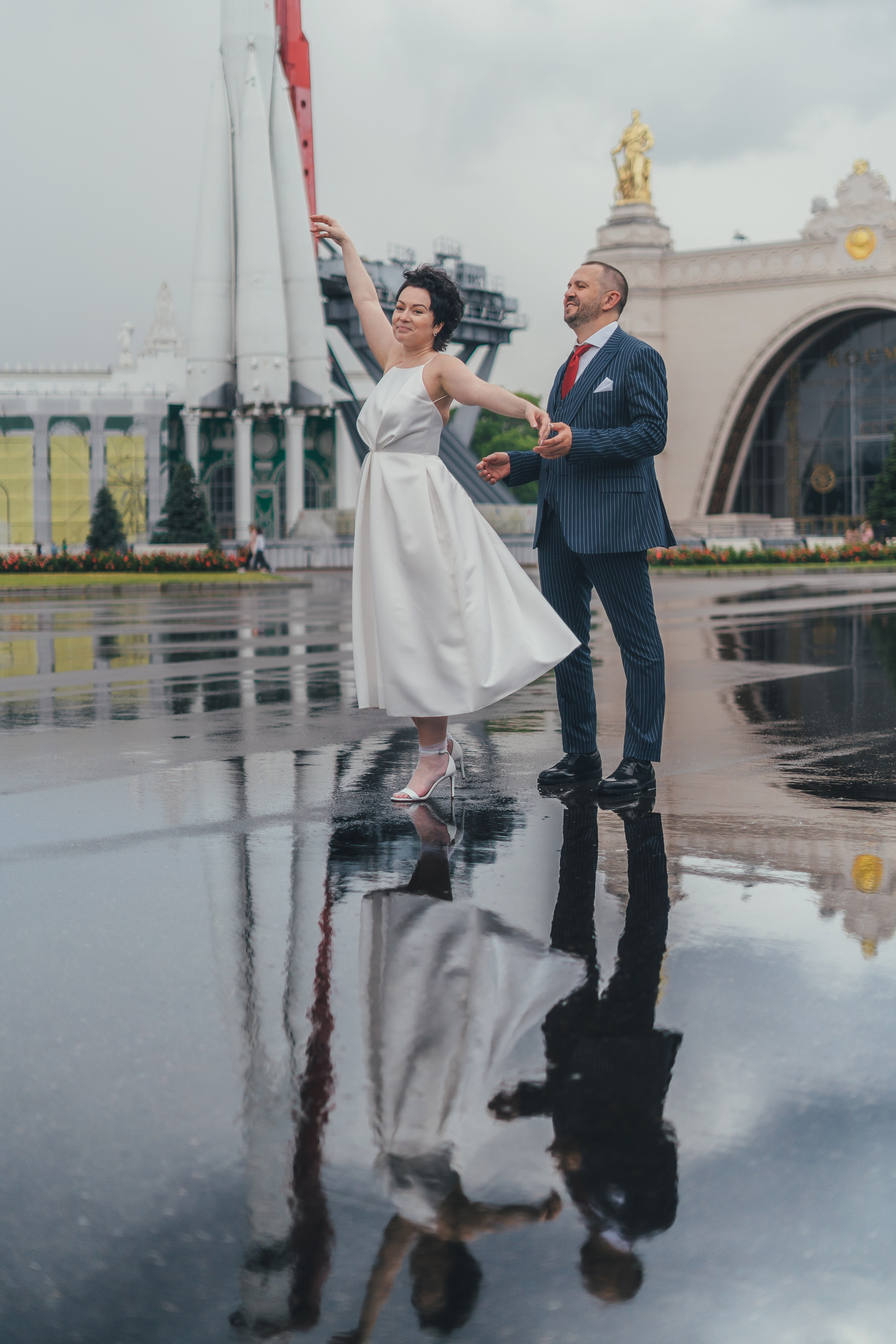 Ольга и Андрей, ЗАГС Железнодорожный, ВДНХ ресторан Московское небо. Наталья Дукалова фотограф Щелково Королев Пушкино Москва Балашиха