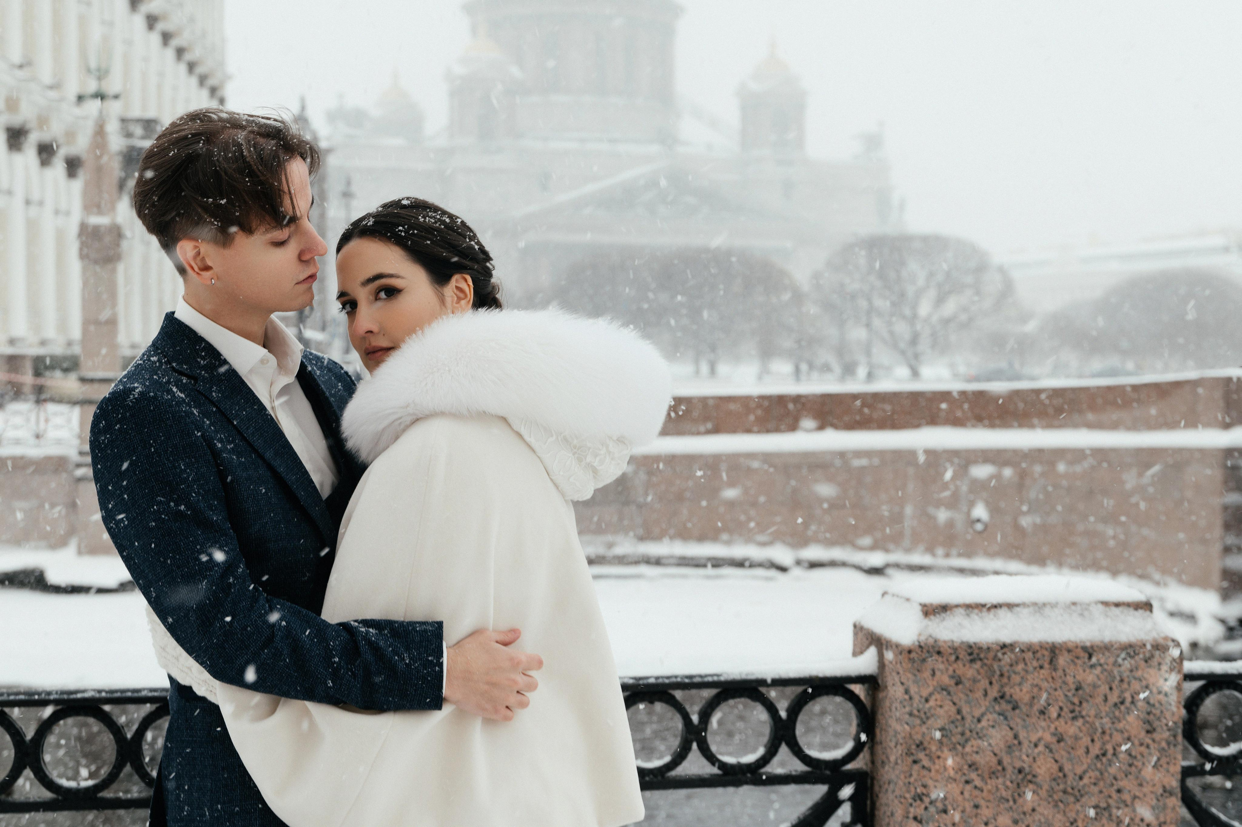 Снежный Питер, свадьба Даниила и Екатерины. Свадебные, портретные и семейные фотографы в Петербурге