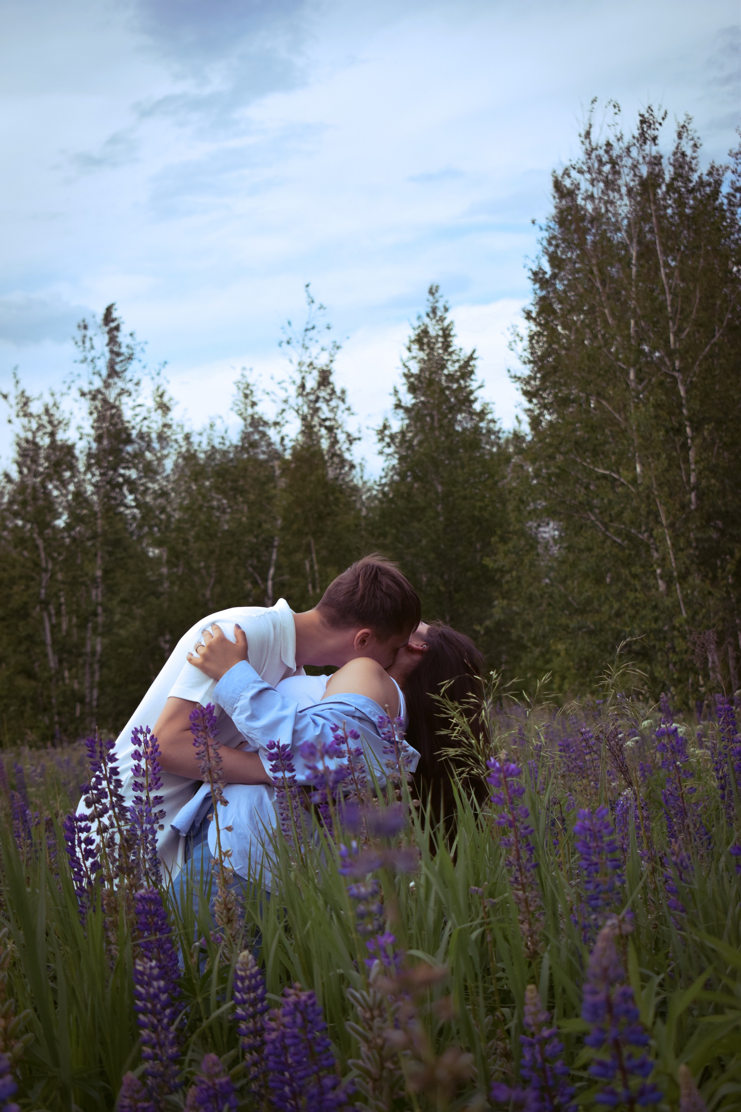Сьемка в люпинах. Фотограф Москва