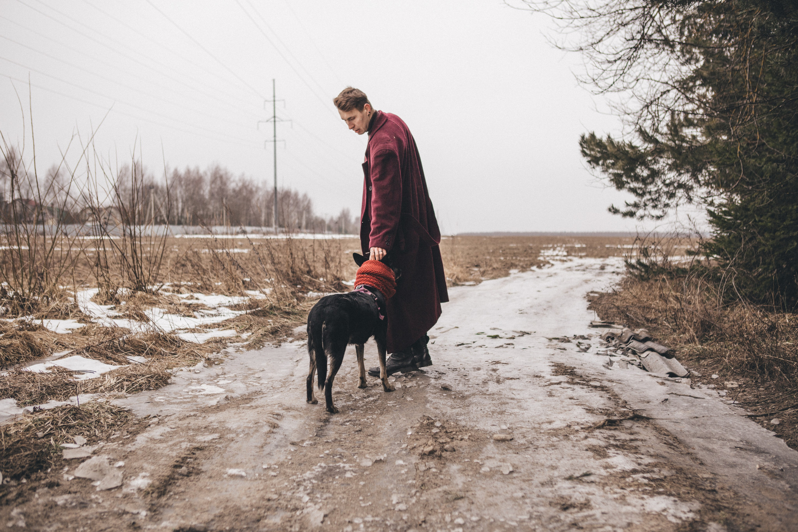 A cinematic tale of true love and unbreakable friendship between a man and a dog. Portrait, family and pet photographer in Cyprus, Ksenia Bourdelle