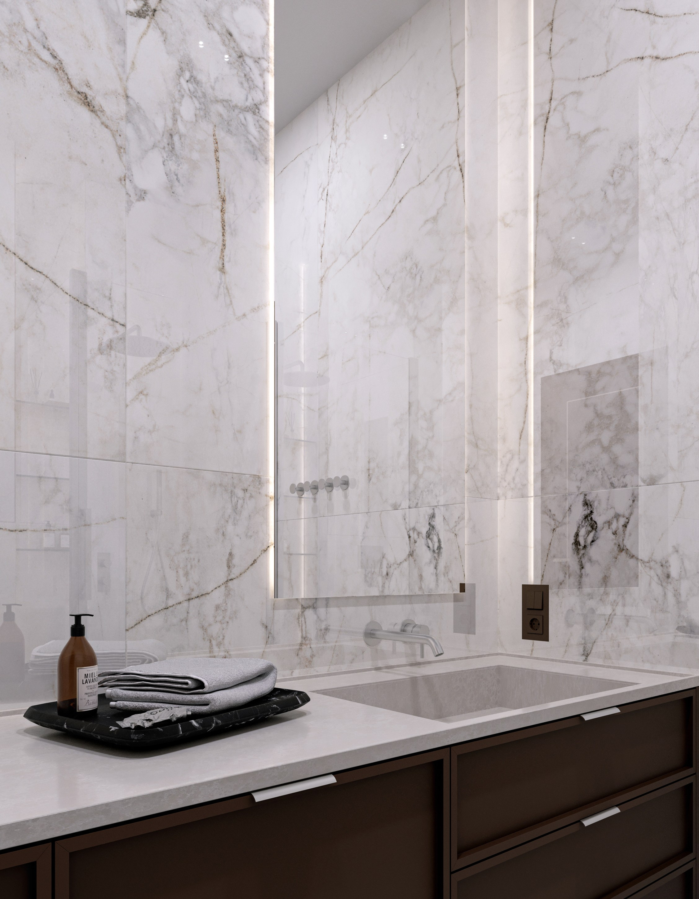 Neva House. 3D visualization of exteriors and interiors