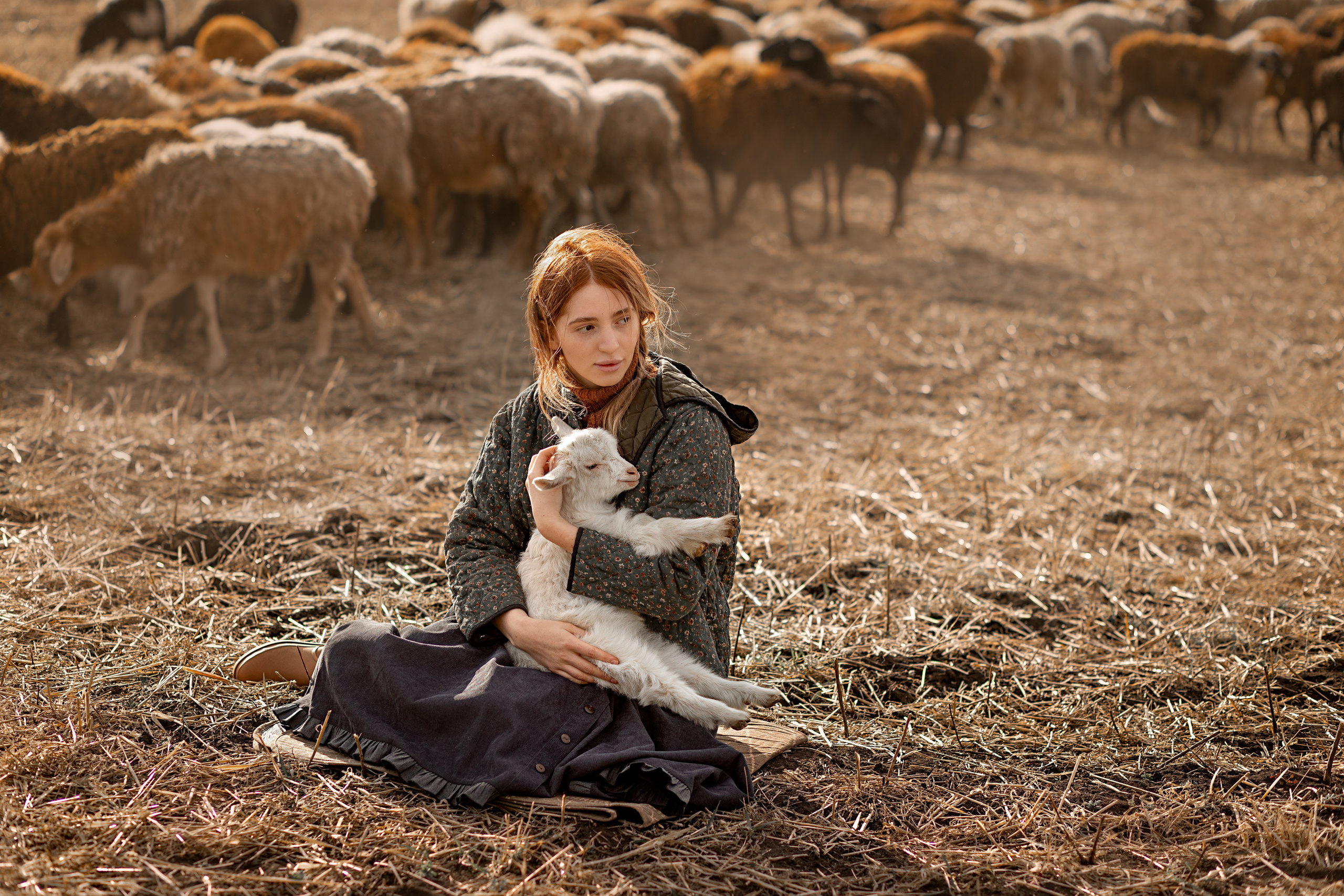 Диана и барашки. Детский и семейный фотограф в Красноярске Елена Коровкина