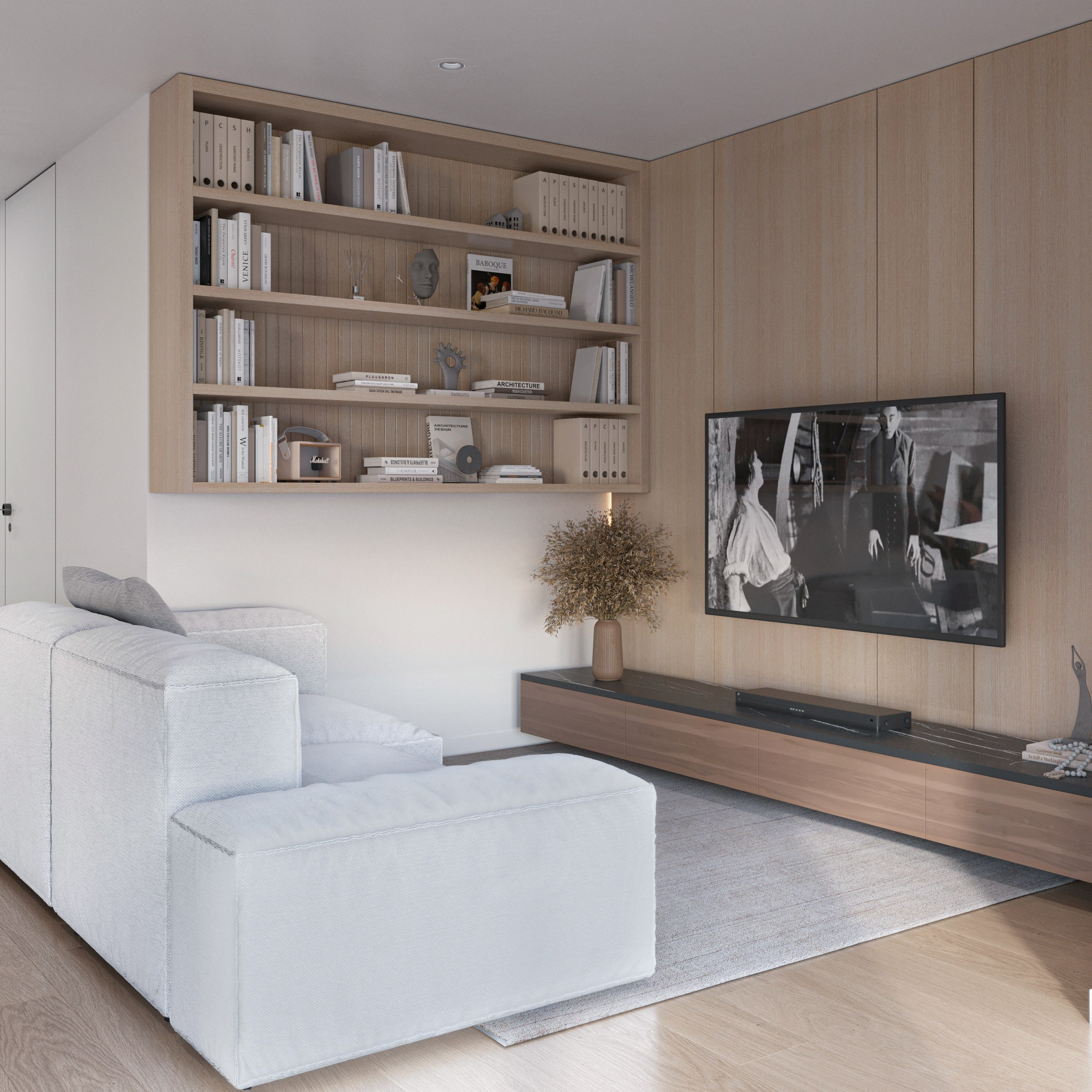 Open space. 3D visualization of exteriors and interiors