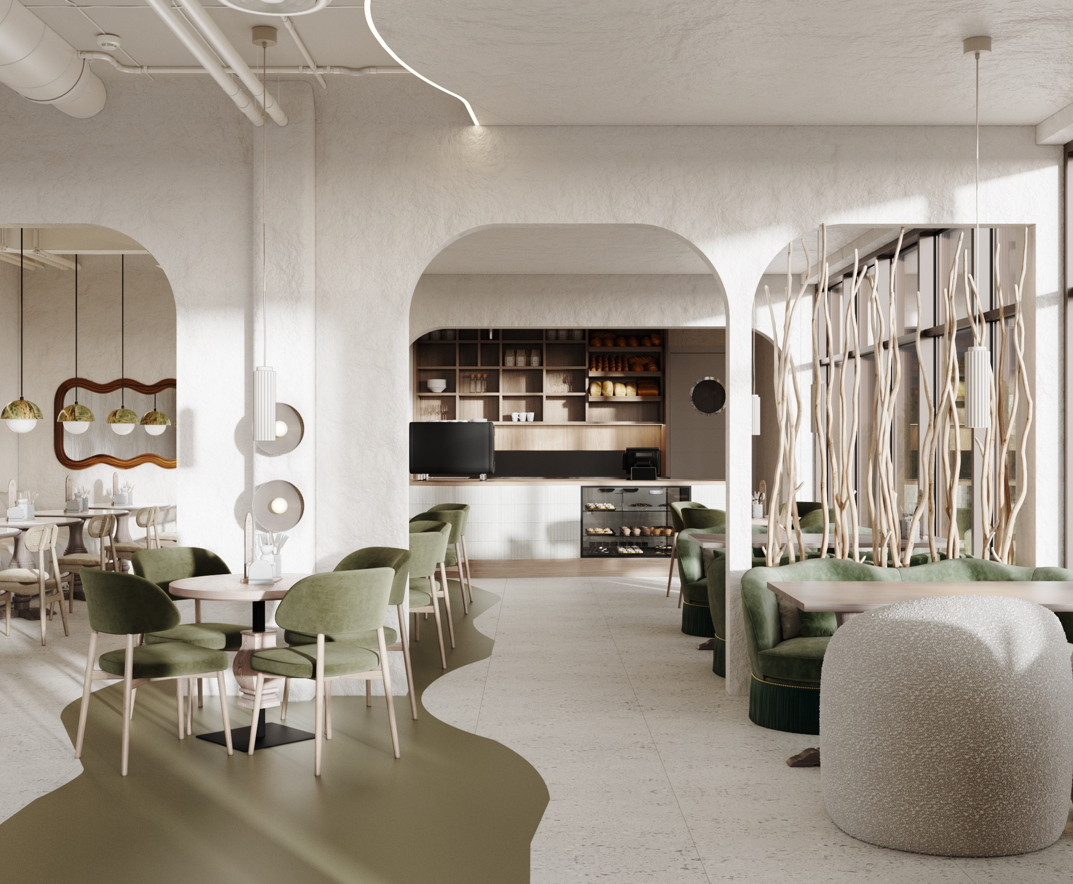 Проект Кафе #1. Интерьерная 3D Визуализация