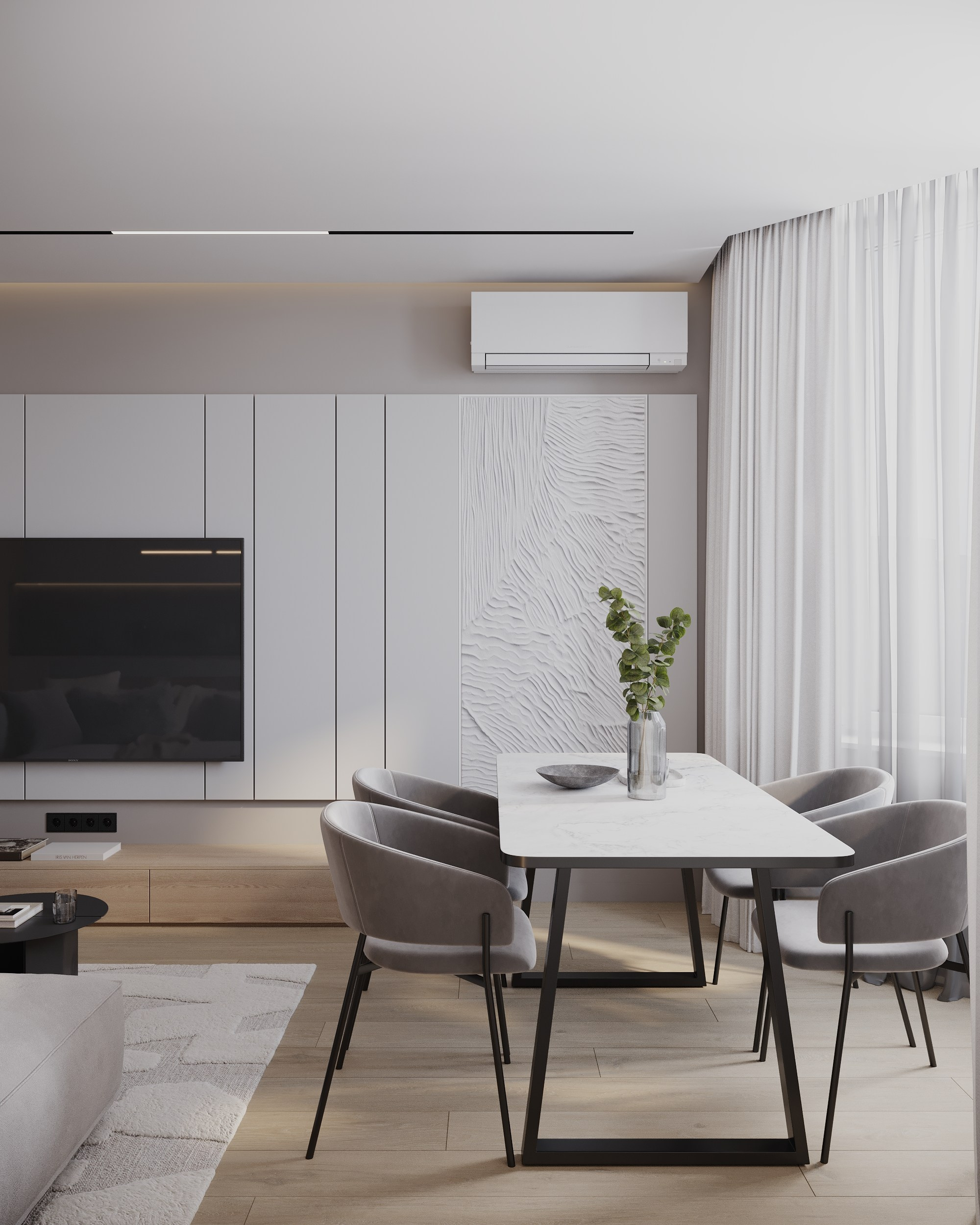 2-я Круговая, 67.3 кв.м. Дизайн интерьера, 3D-визуализация Владивосток