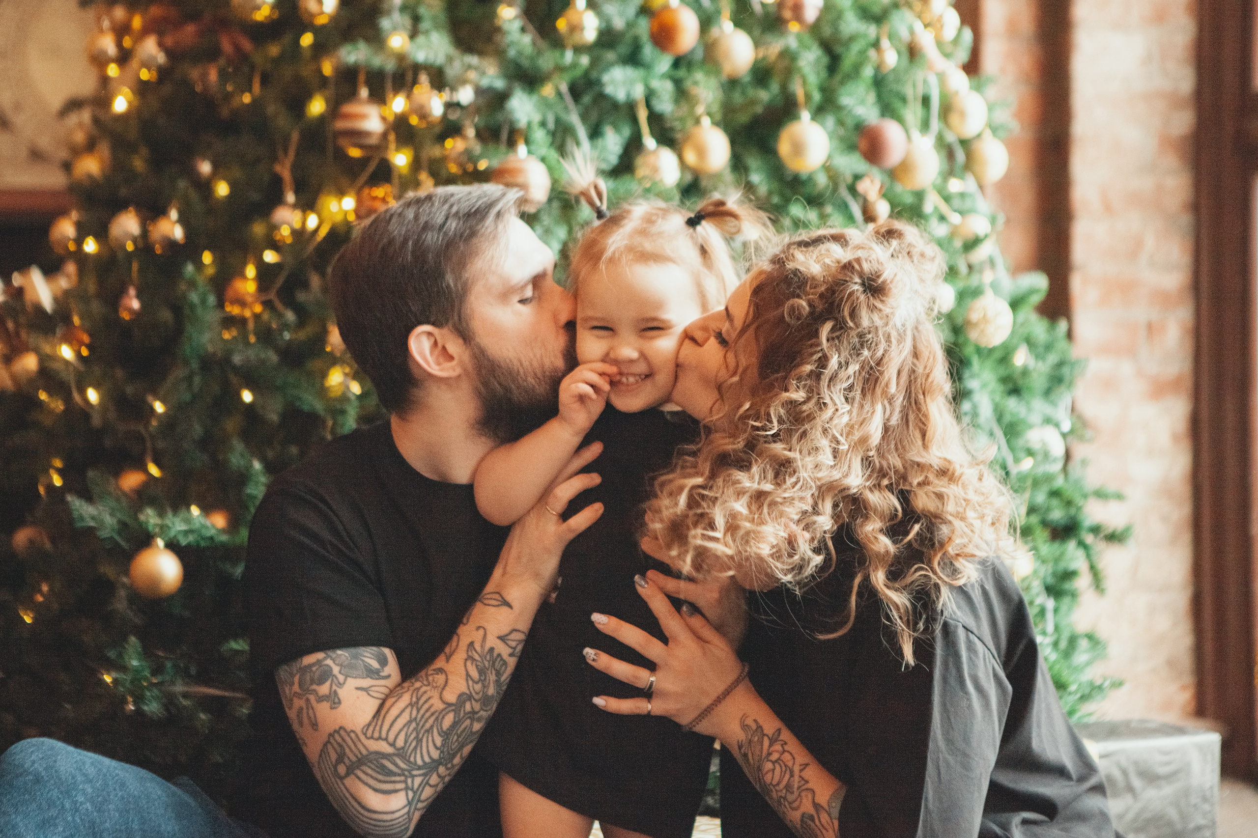 Новогодняя семейная фотосессия в студии. Фотограф Ольга Ефремова