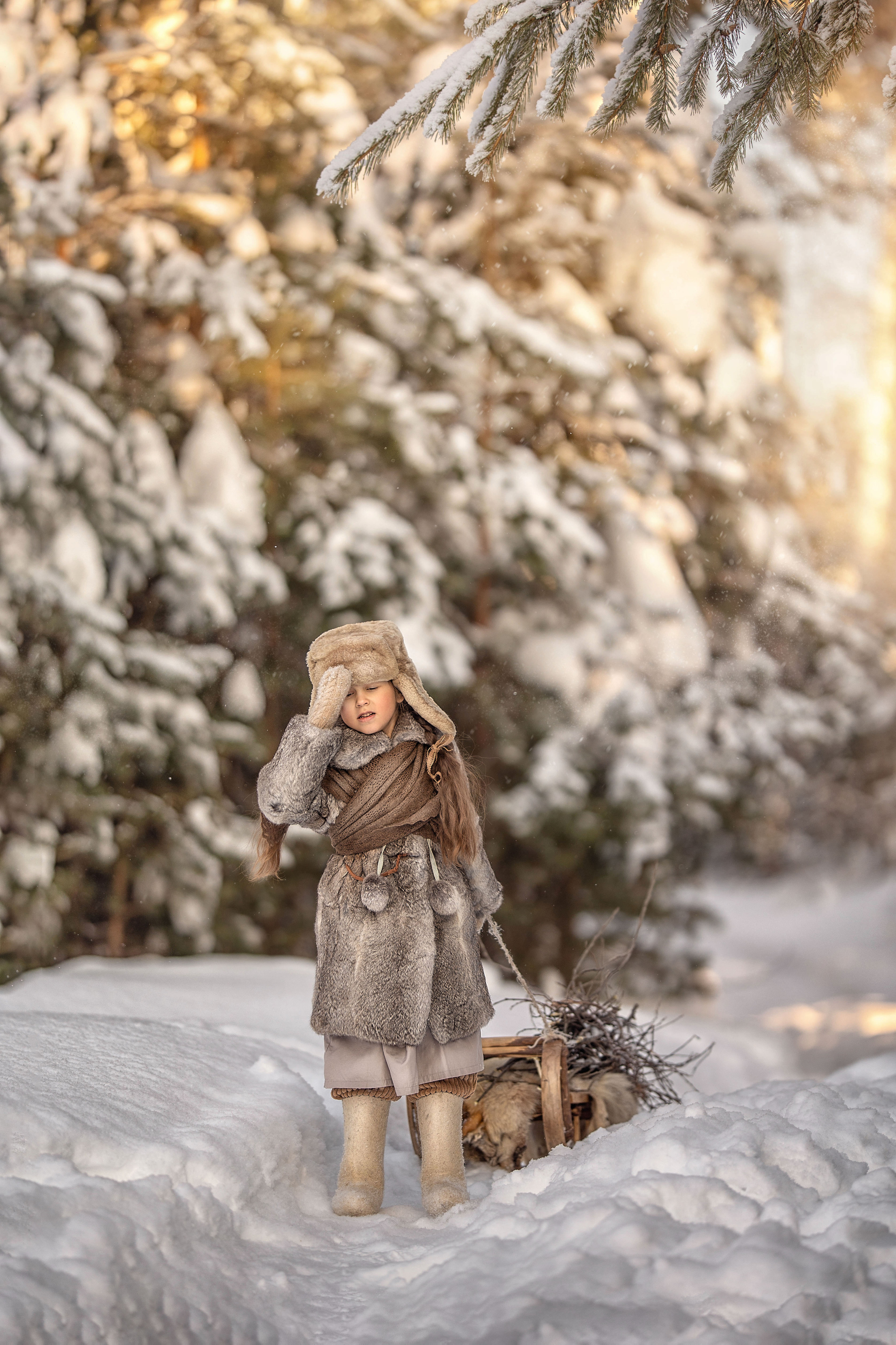 В лес за хворостом. Елена Чернигина семейный и детский фотограф в Нижнем Новгороде и Бор