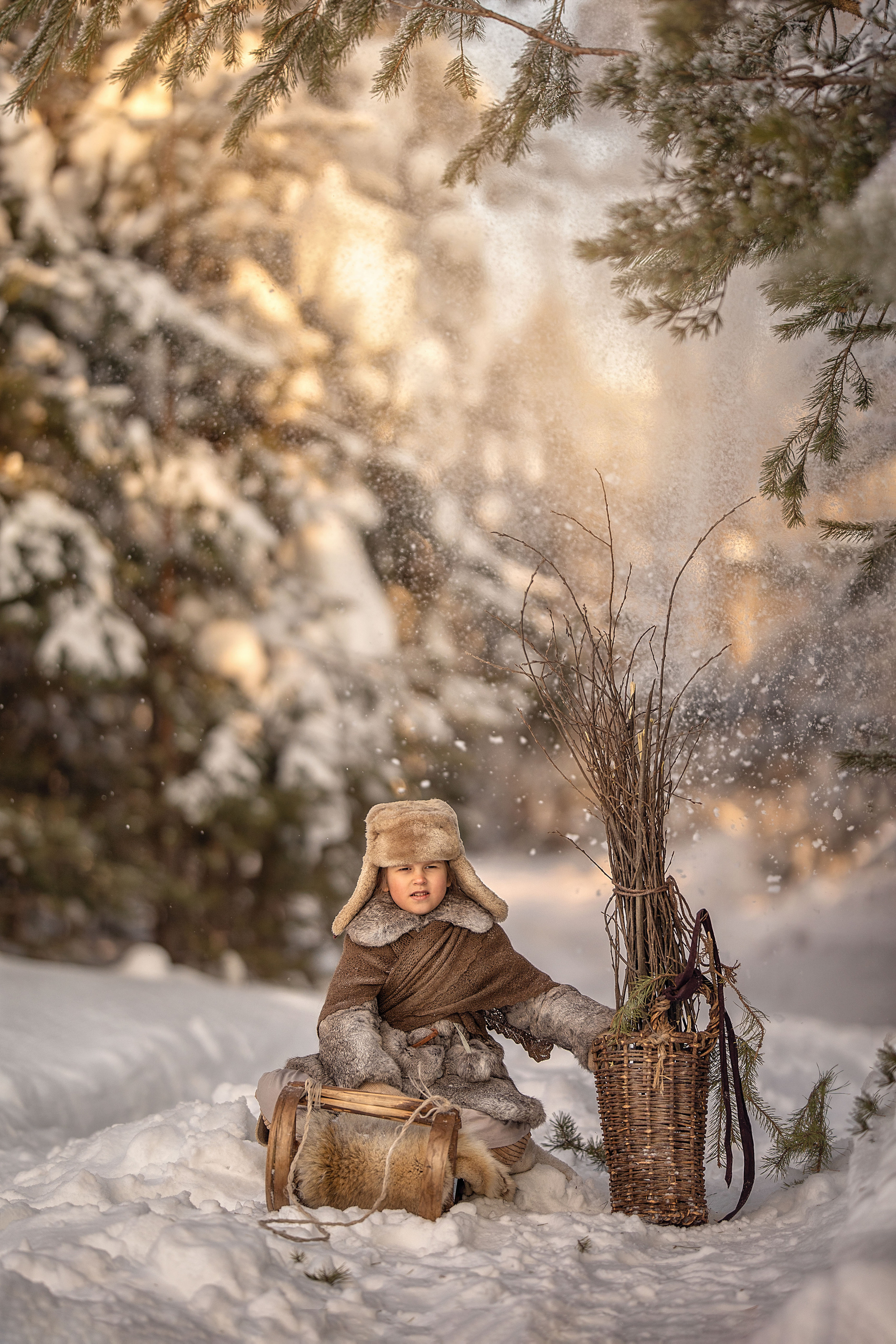 В лес за хворостом. Елена Чернигина семейный и детский фотограф в Нижнем Новгороде и Бор