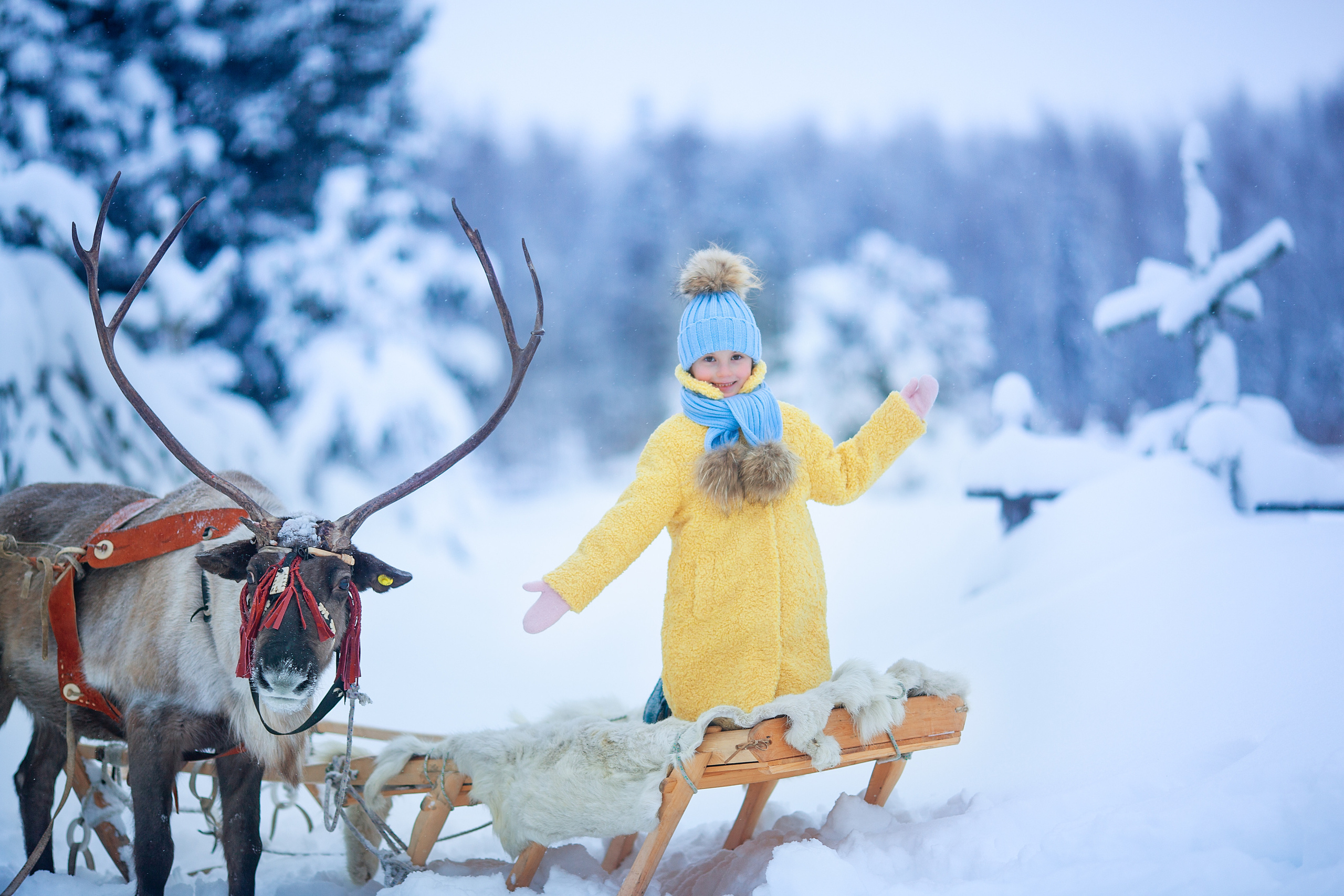 Нинель и олени. Детский и семейный фотограф Екатерина Васильева