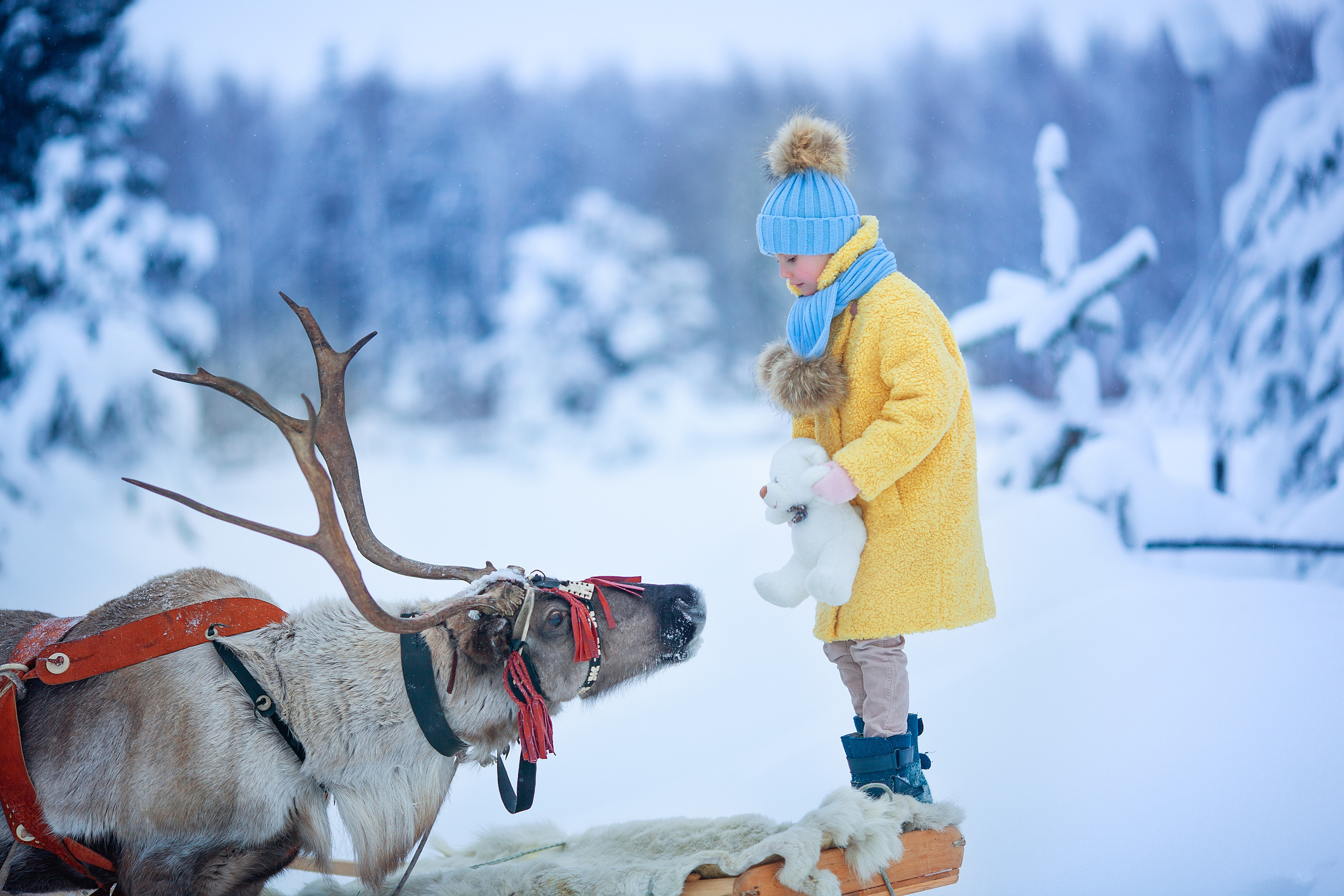 Нинель и олени. Детский и семейный фотограф Екатерина Васильева