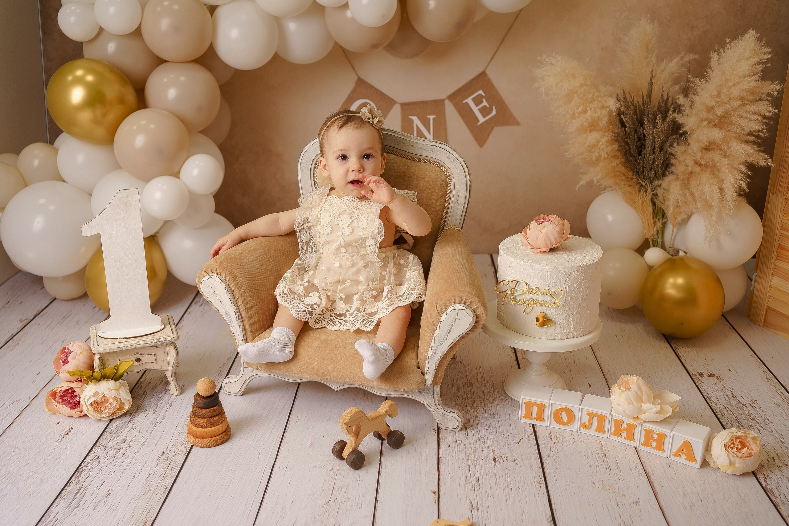 Шары к тарифу «годик эксклюзив». Фотограф новорожденных в г. Павлово Беспалова Екатерина