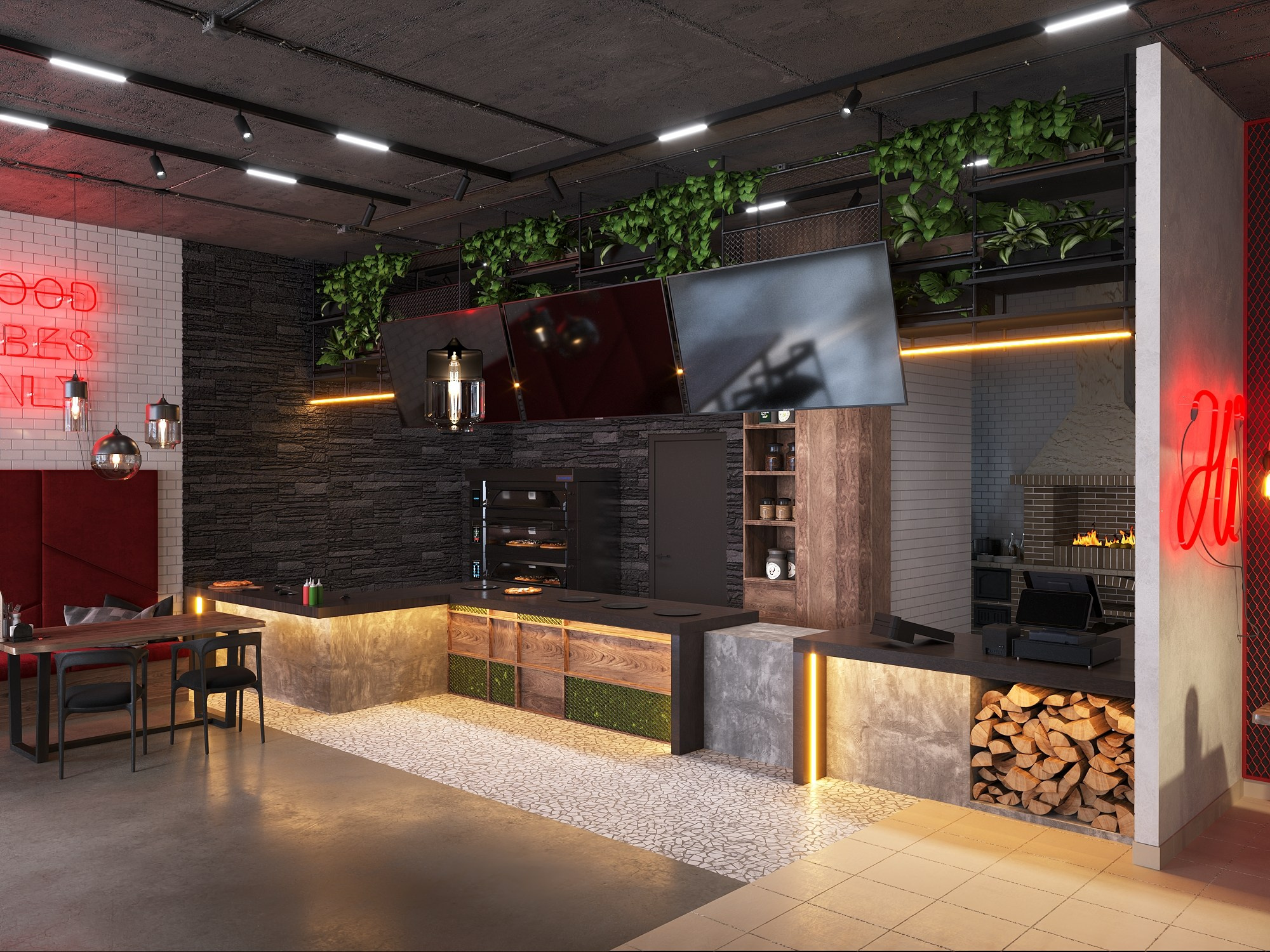 Фастфуд-кафе. БК студия дизайна интерьера