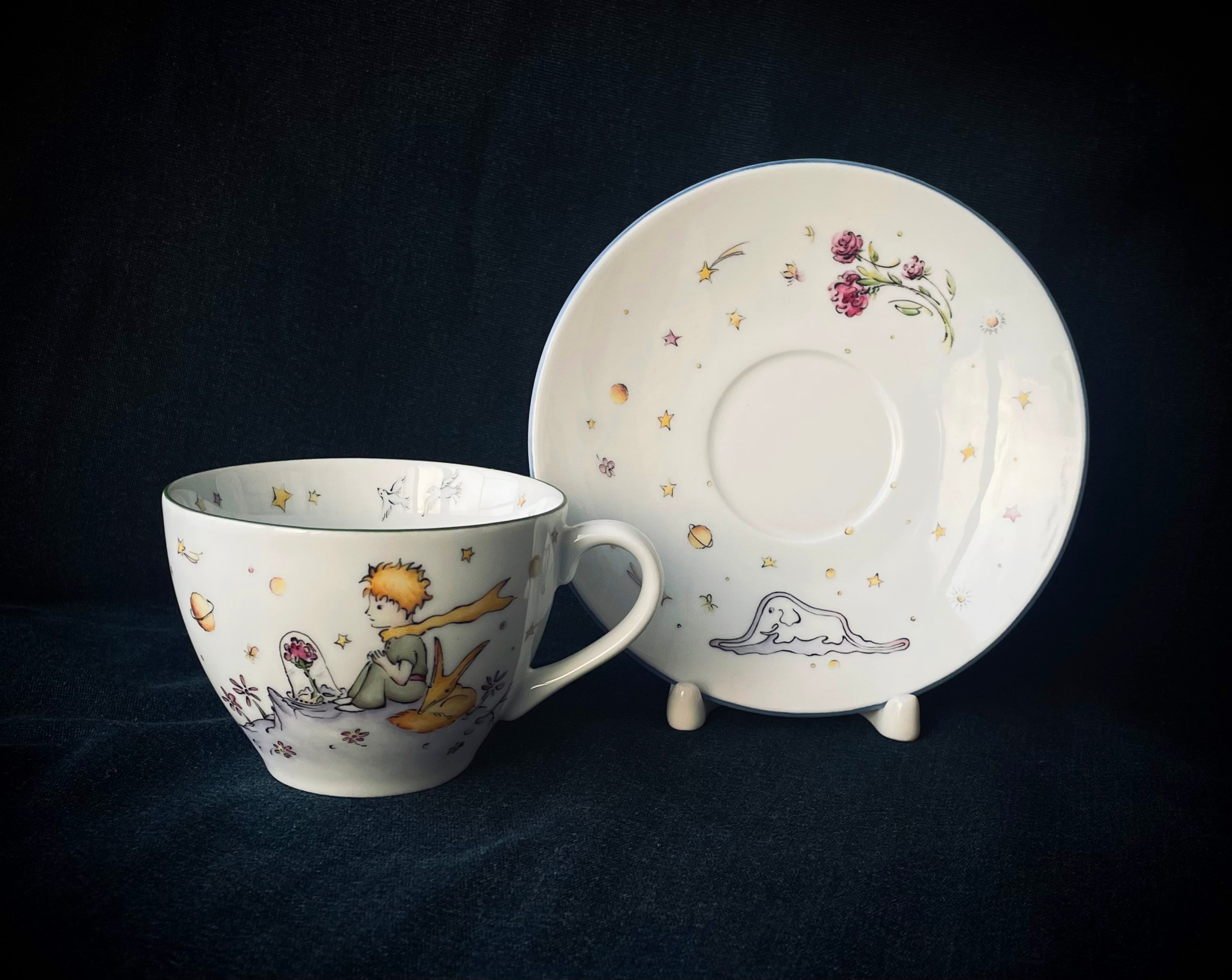 Чайная пара «Маленький принц». Роспись фарфора на заказ в Санкт-Петербурге