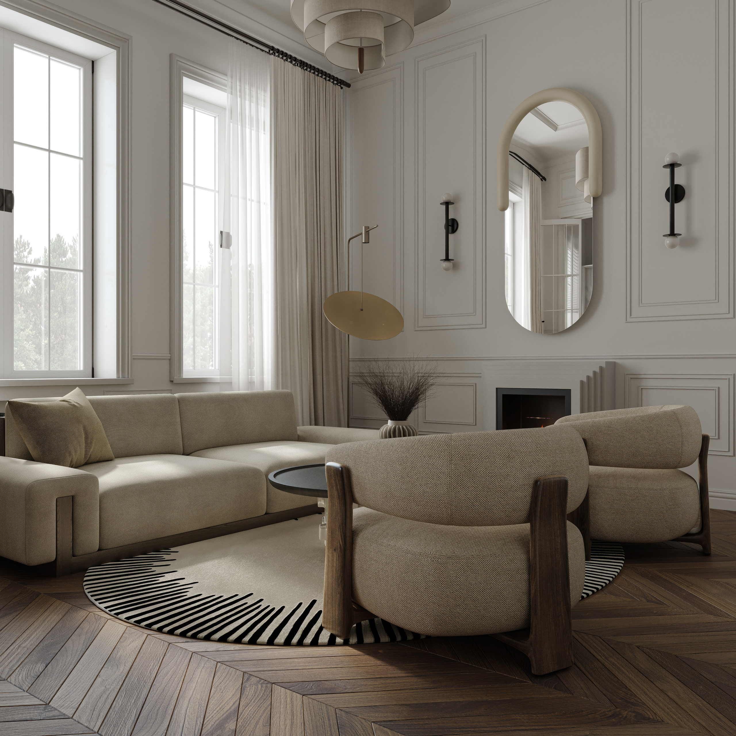 Апартаменты. 3D визуализация интерьера и архитектурной среды