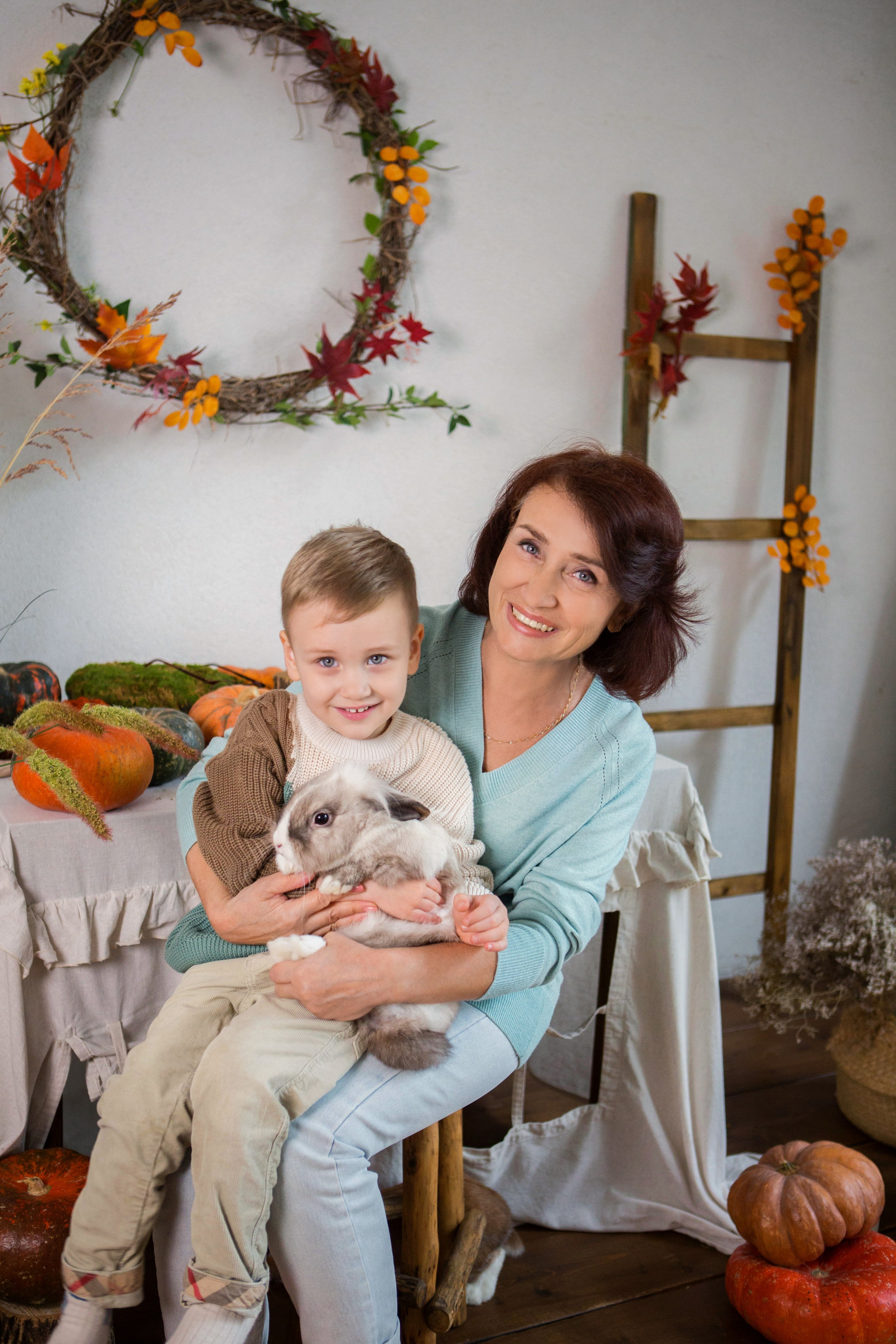 «Осень. Тыквы. Кролики». Фотостудия «Menstone». Свадебный семейный и детский фотограф в Краснодаре Карина Федоровская