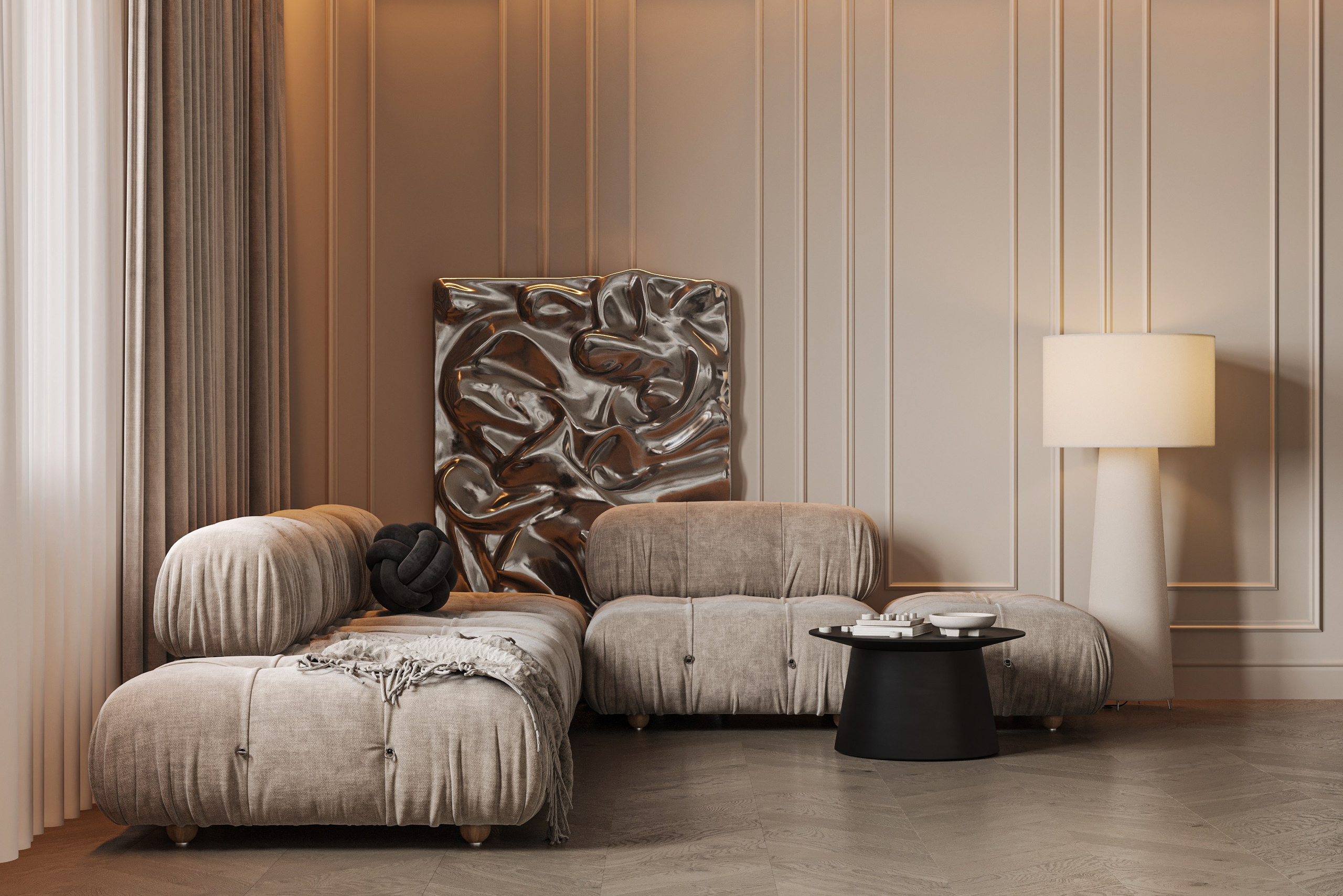 Кухня-гостиная ЖК «Континенталь». 3D визуализация интерьера Надежда Соколова