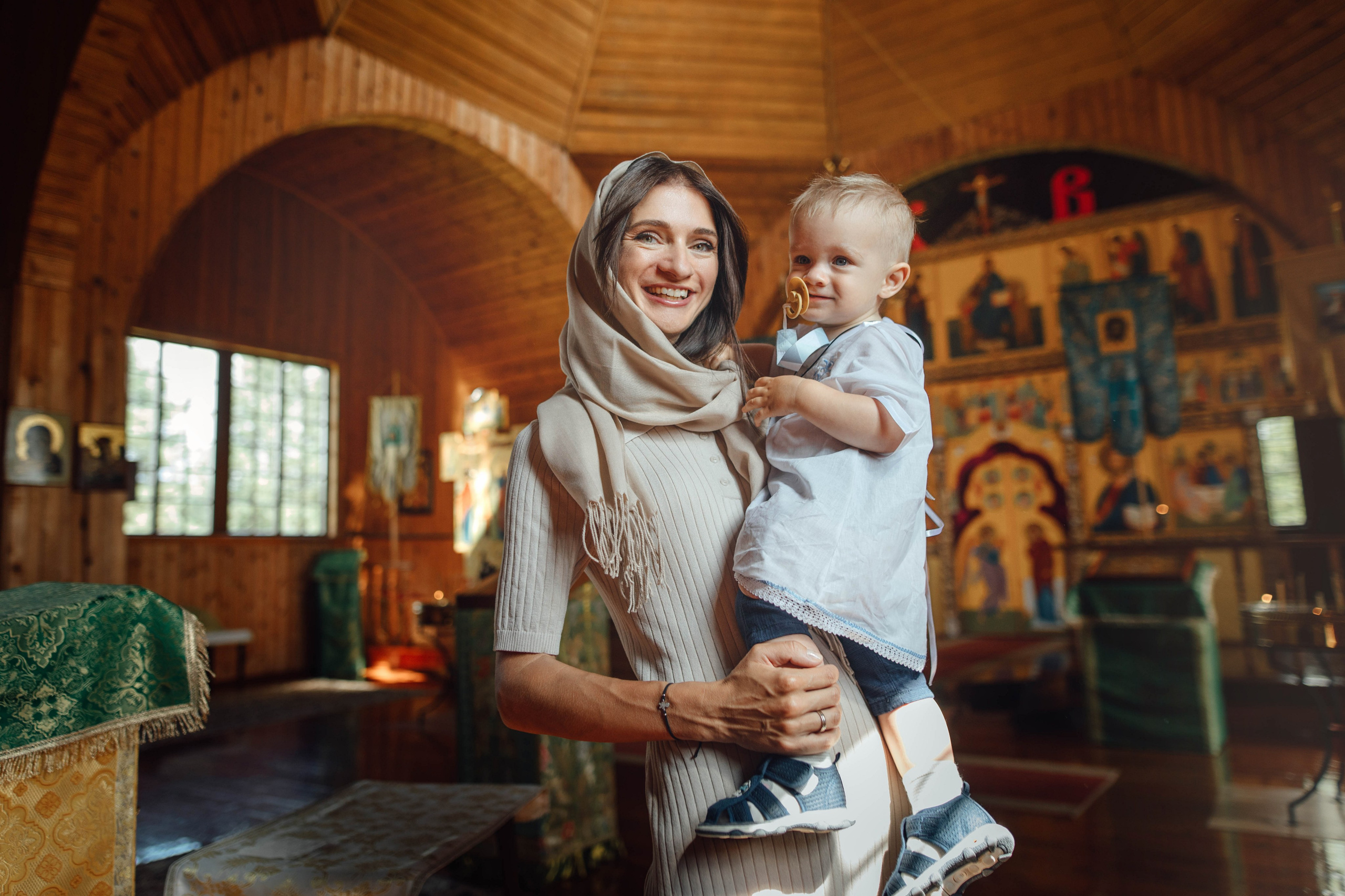 Крещение Тимофея, д. Киевец, храм Святой Троицы, август 2025