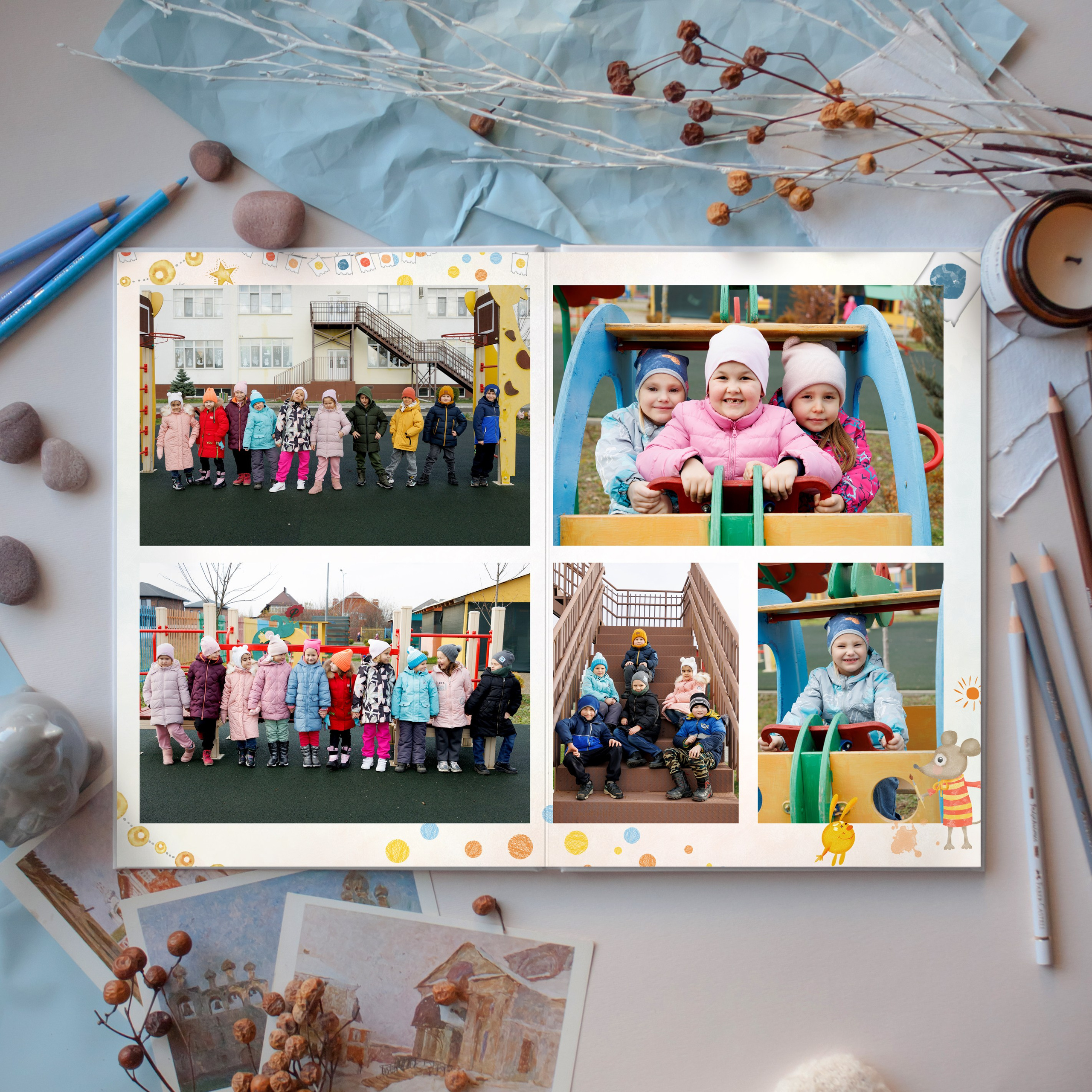 Образцы выпускных фотокниг для детского сада. Детский школьный и семейный фотограф в Краснодаре