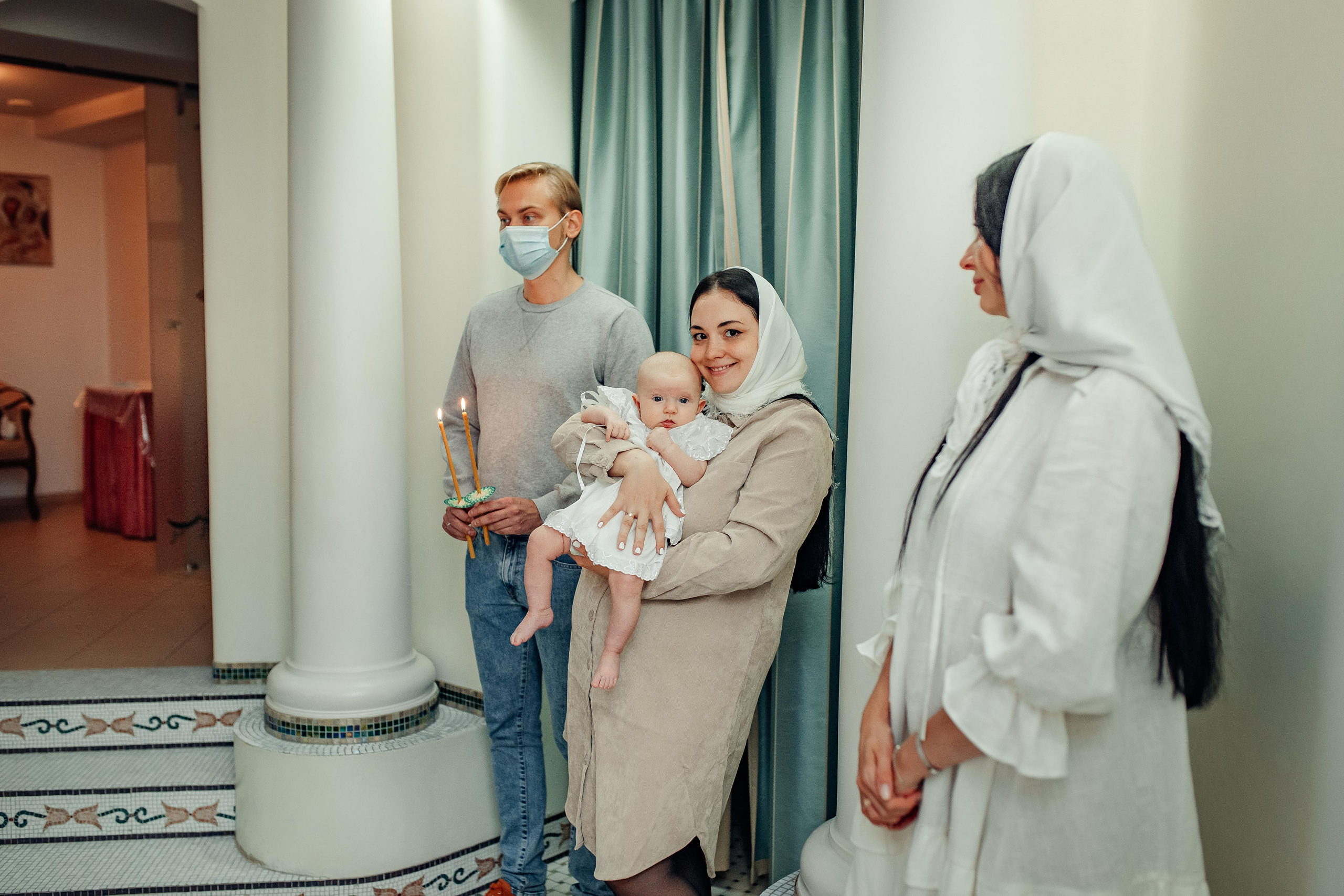 Крещение Киры, храм Святой Живоначальной Троицы, Минск, сентябрь 2021