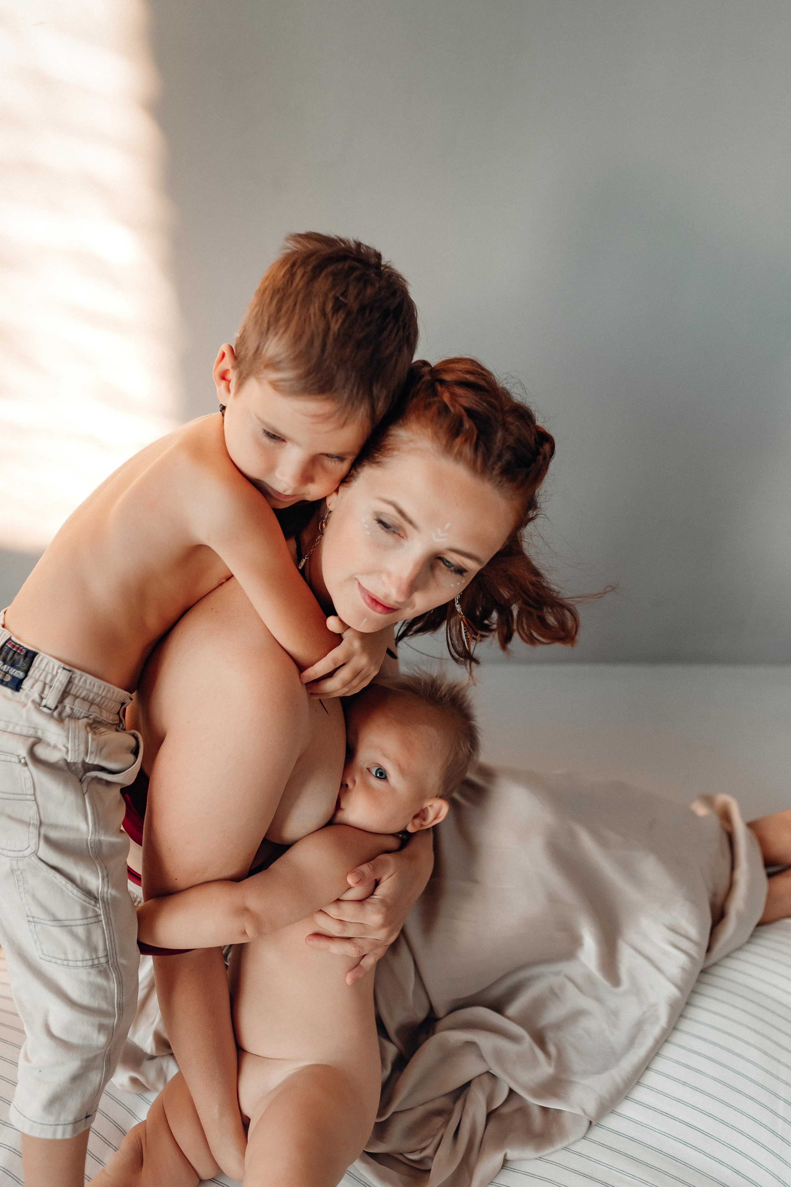 Мама Аня и дети, фотостудия Воздух, октябрь 21