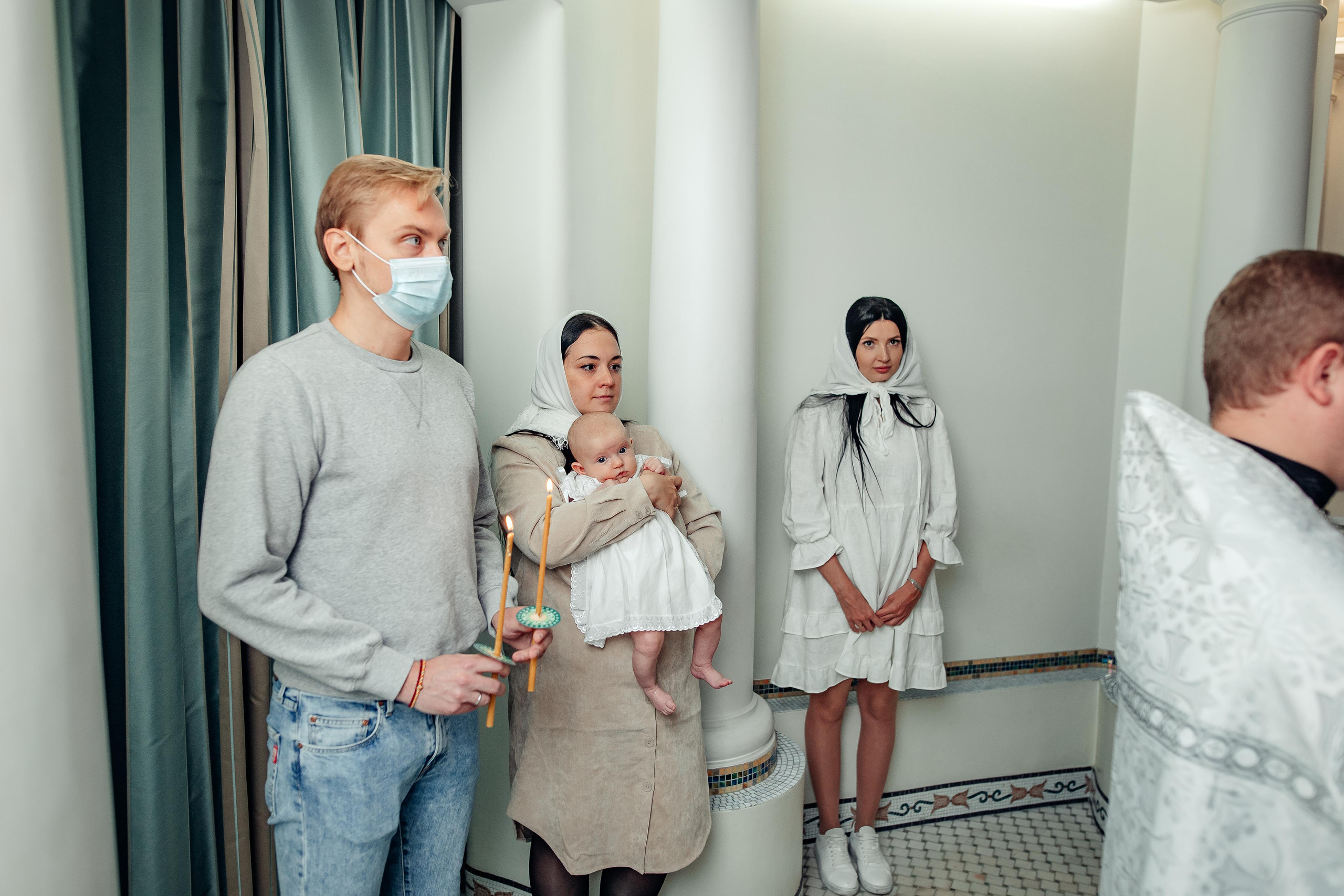 Крещение Киры, храм Святой Живоначальной Троицы, Минск, сентябрь 2021