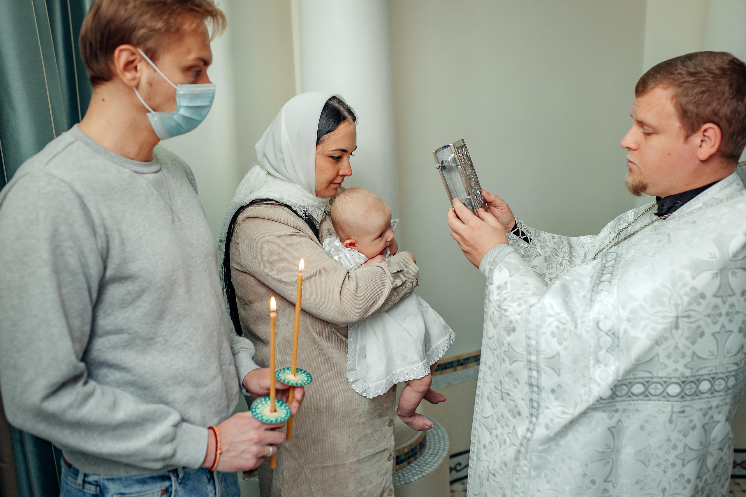 Крещение Киры, храм Святой Живоначальной Троицы, Минск, сентябрь 2021