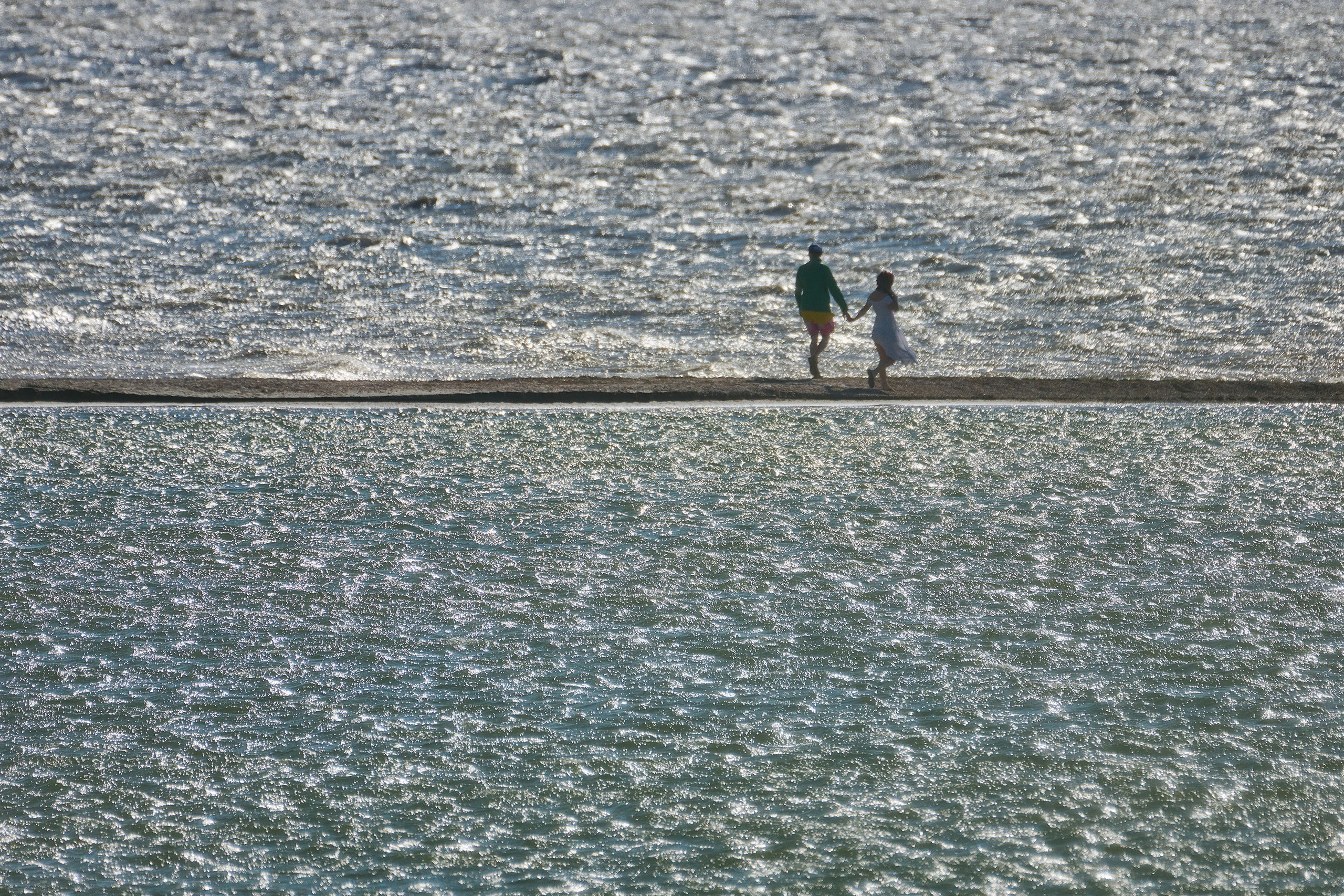 прогулка, пара, станица Благовещенская, коса, пляж, море, лиман, вода, вдвоем, любовь