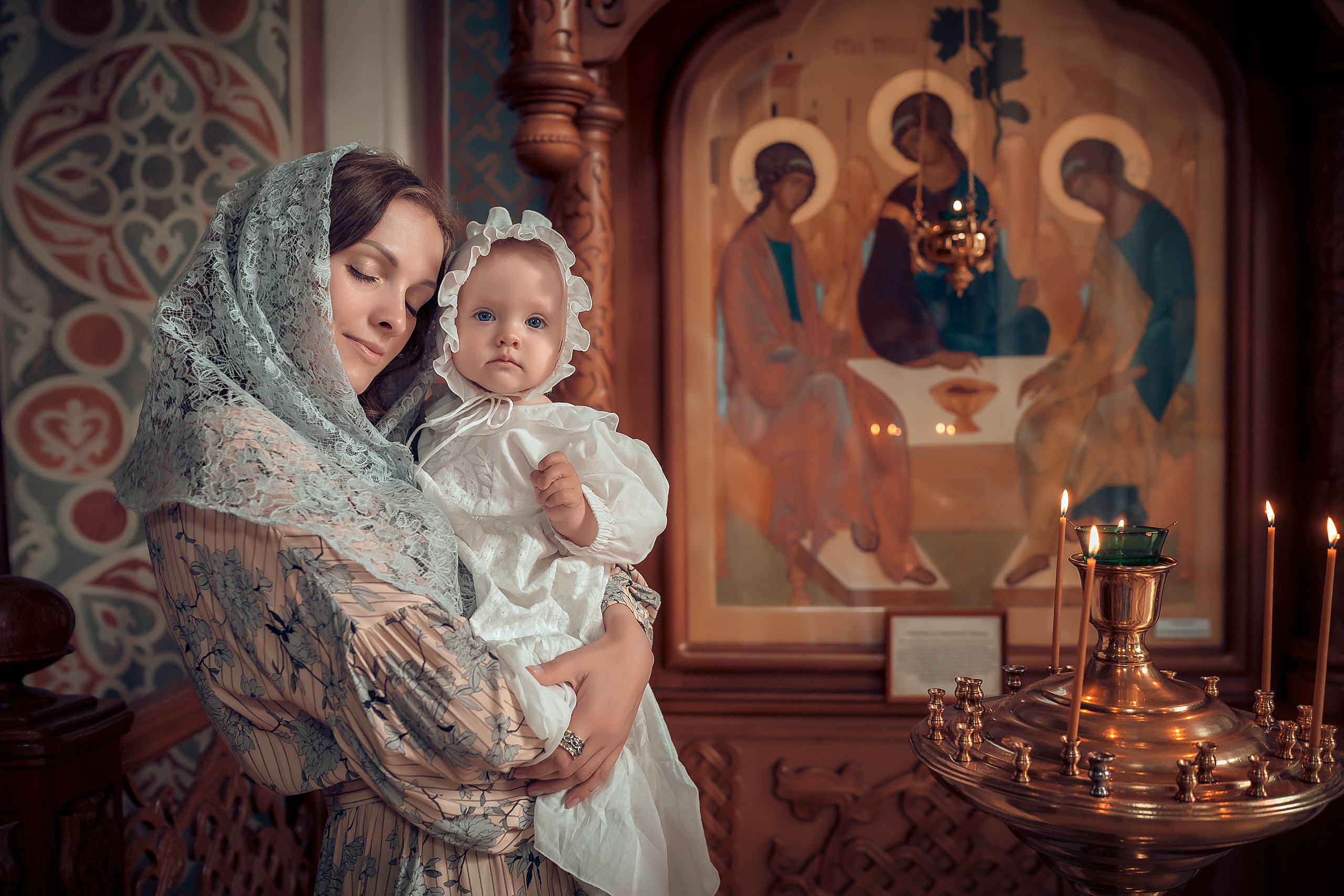 Крещение Софии Храм Иоанна Предтечи. Фотограф на Крещение и Венчание в Красноярске Рамазанова Юлия