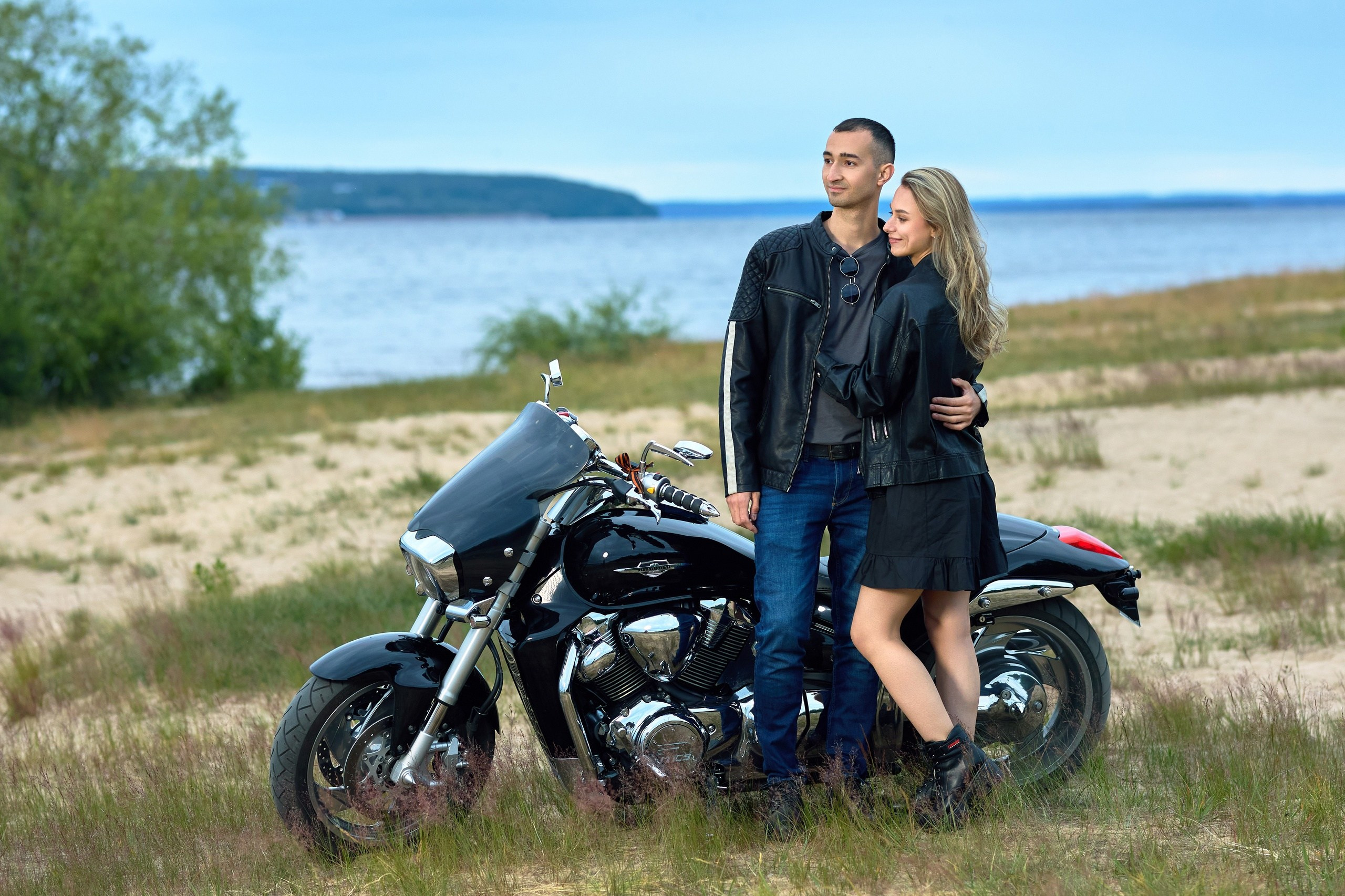 Фотосессия с мотоциклом для двоих, заволжье, чебоксары, чувашия