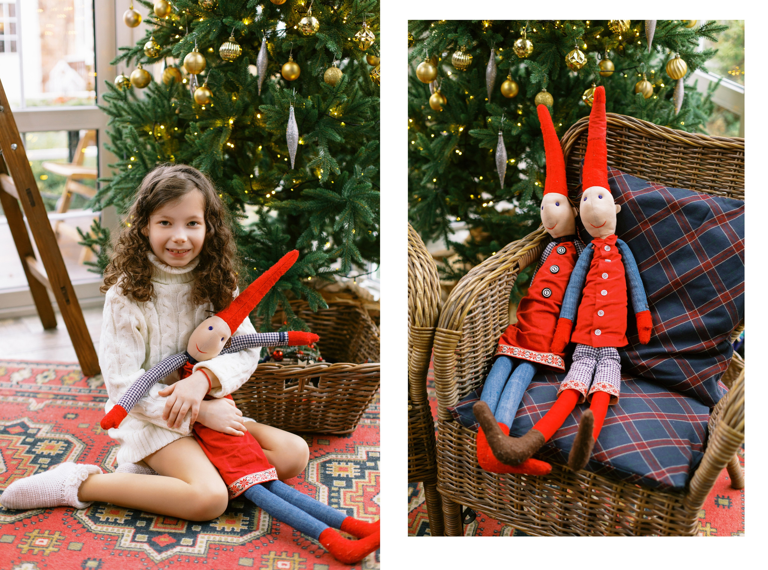 Новогодняя фотосессия в студии в Ростове для Юлии, Эли и Софии