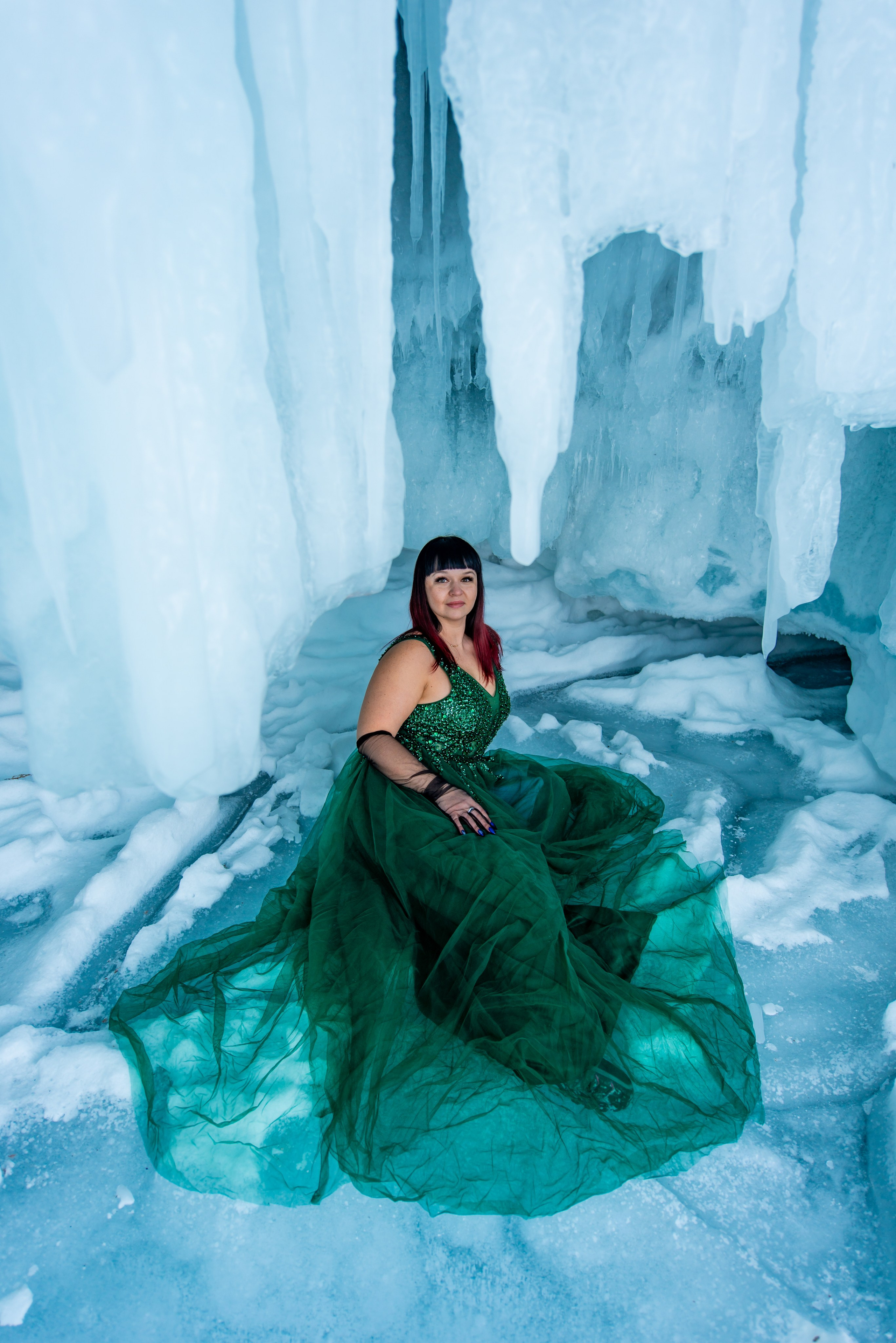 Платье изумрудное фатиновое до&nbsp;54 рра напрокат в аренду на фотосессию на Байкале в фототур