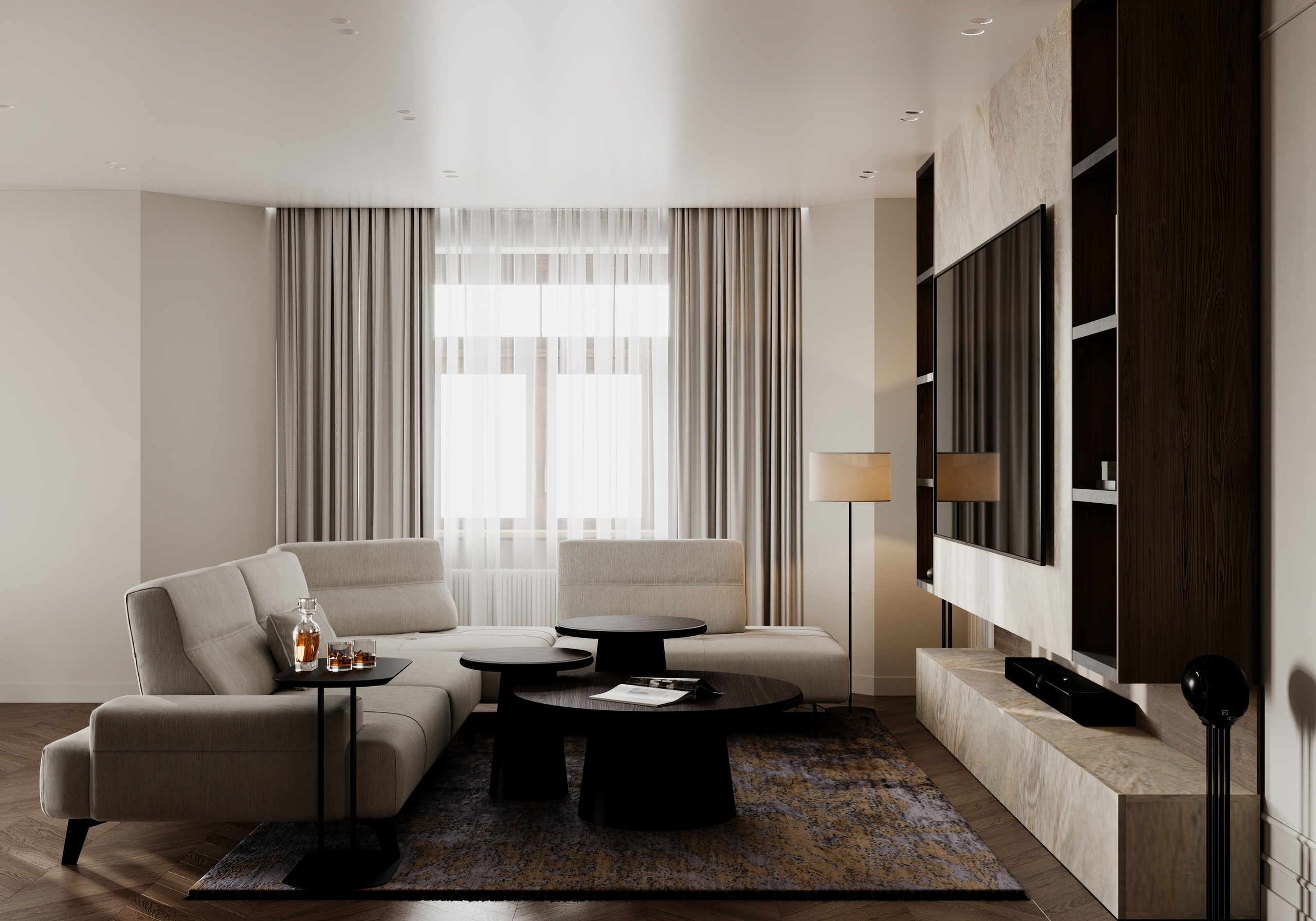 Полянка кухня-гостиная-прихожая-коридор. Визуализатор Векшина Елена