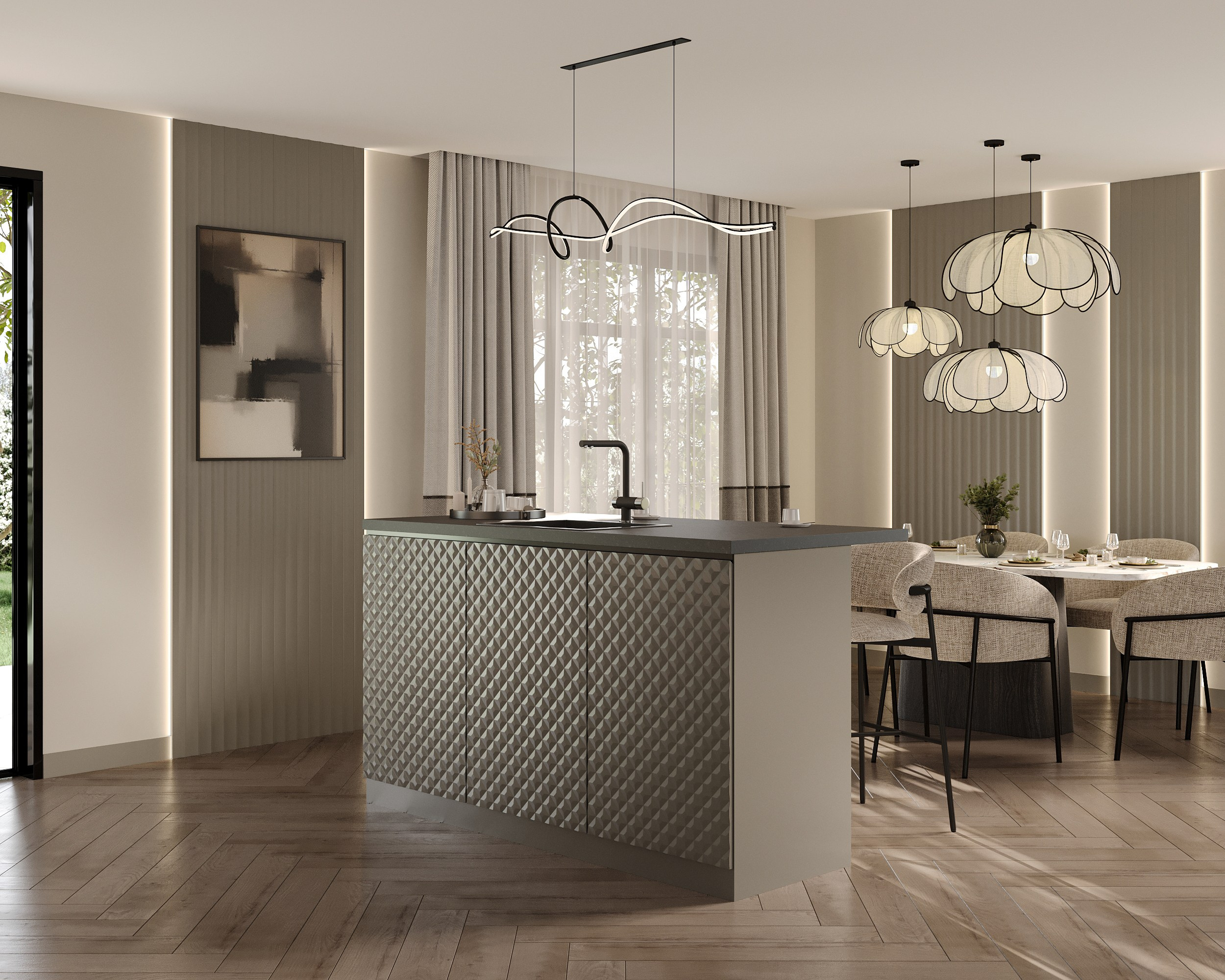 MKR кухонные гарнитуры (предметная 3D визуализация). Королёва Анастасия | 3D визуализатор