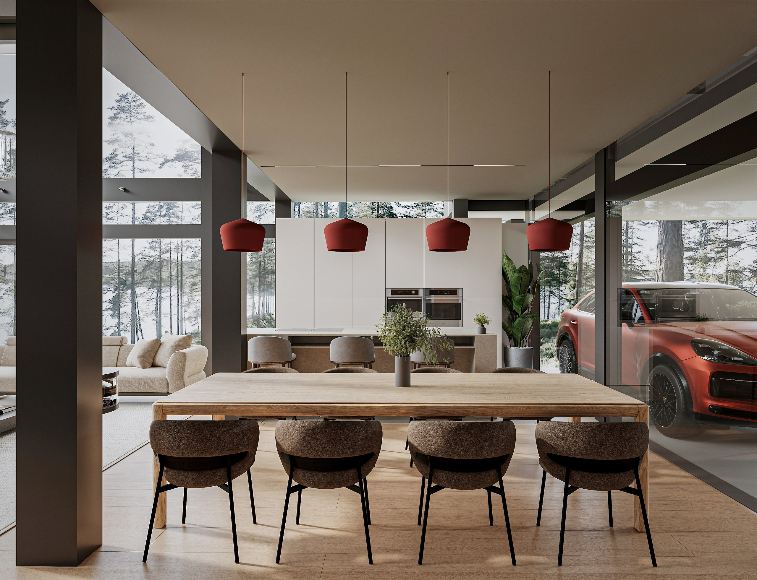 Загородный дом / кухня-гостиная. Kindhard-design