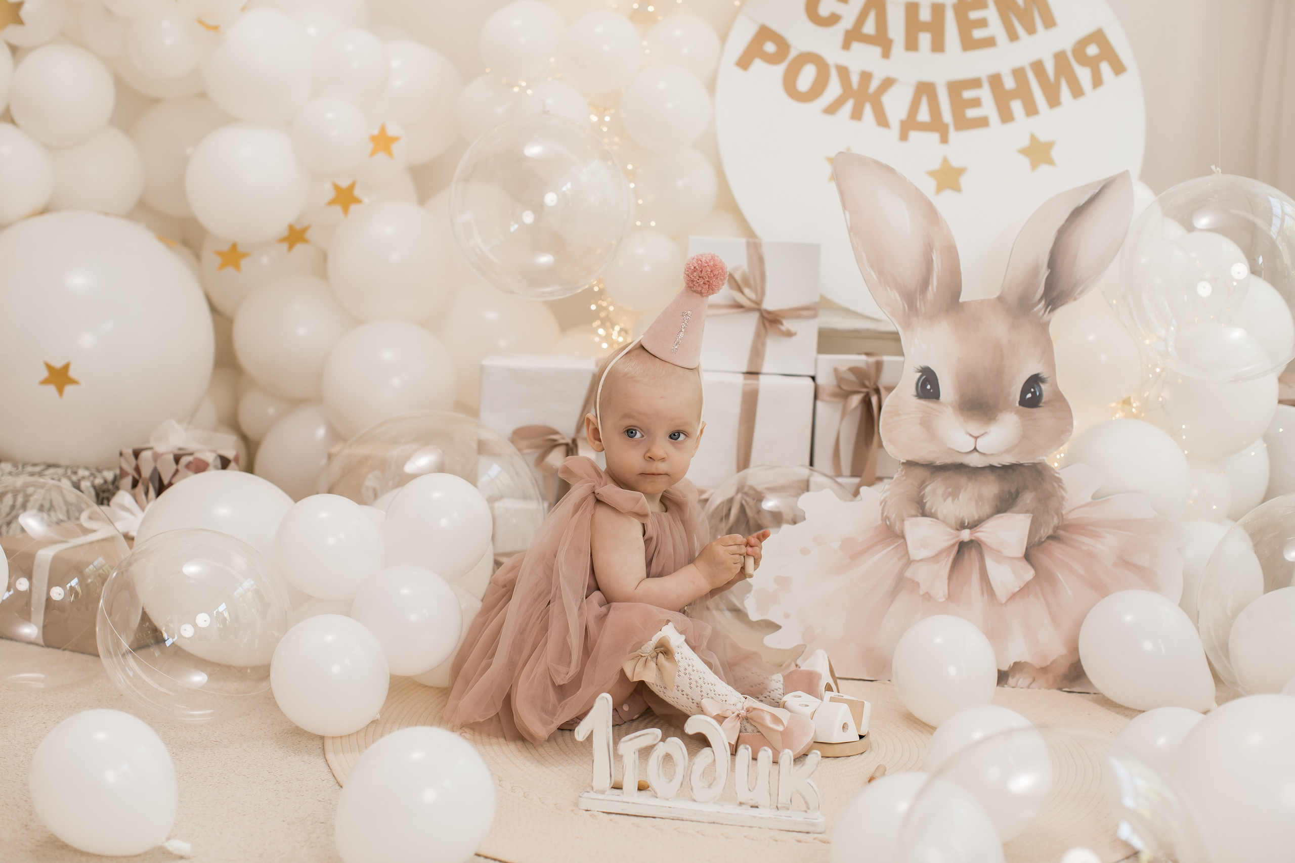 Оформление от 1 года до 4 лет. (Цвет шаров на выбор). Детский семейный фотограф на первый годик город Новосибирск Дымова Светлана пакеты всё включено 1-3 года