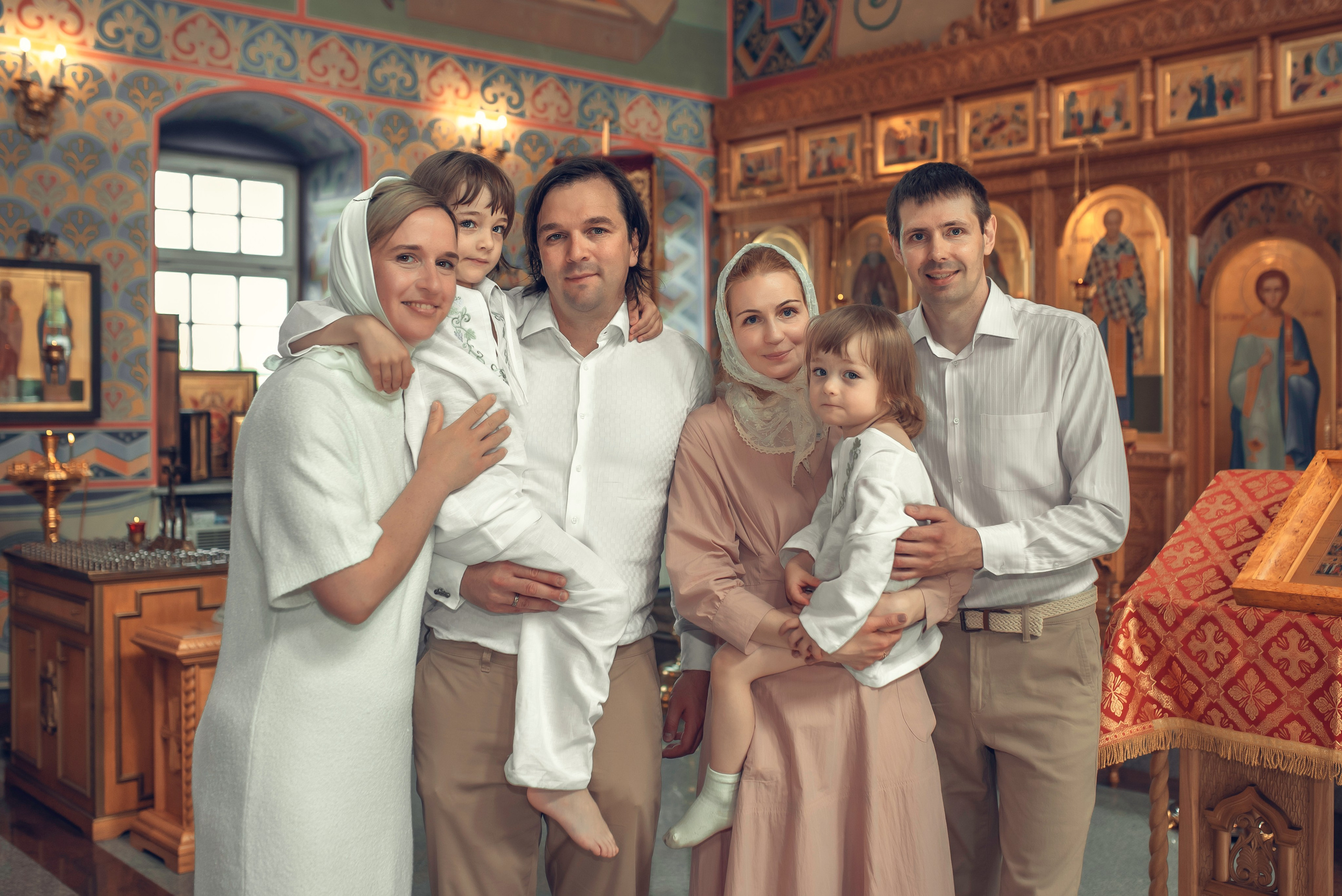 Таинство Крещения. Никодимос, Серафима и Алиса. Фотограф Стеценко Наталия. Одинцово, Москва, Московская область