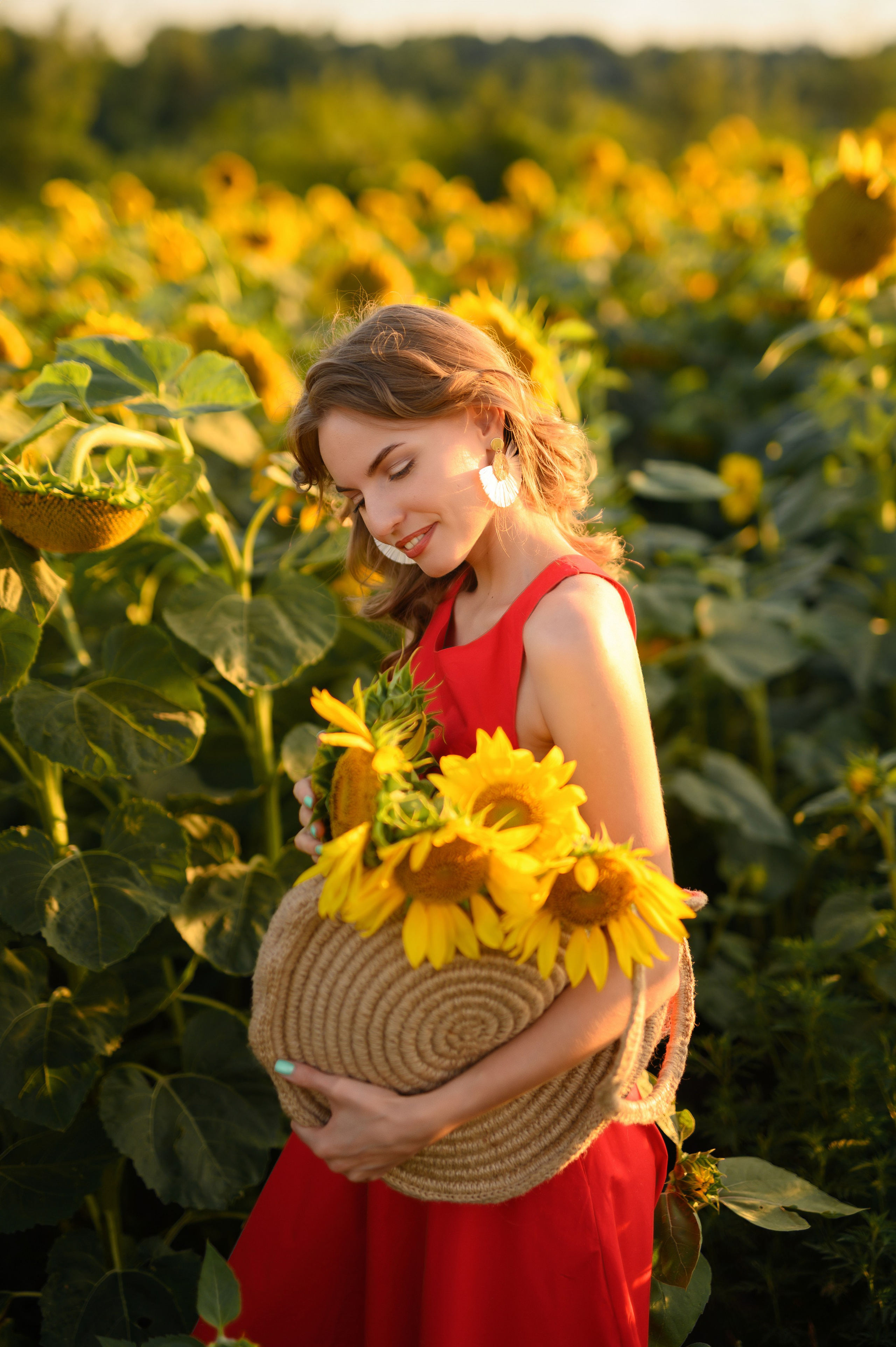 Анна | съемка в подсолнухах. Фотограф в Краснодаре Скубицкая Альбина