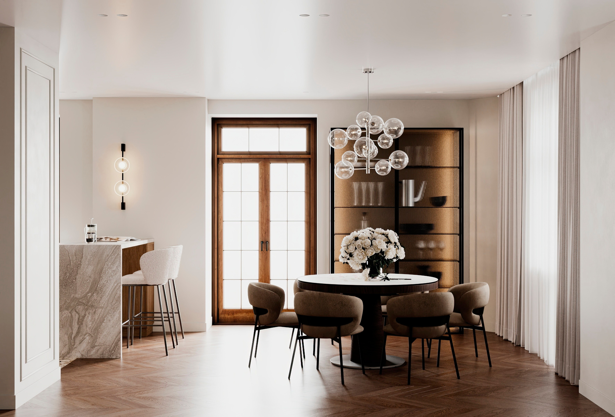 Полянка кухня-гостиная-прихожая-коридор. Визуализатор Векшина Елена